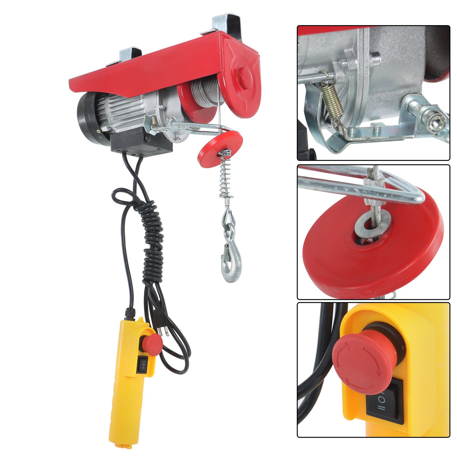 440lbs Electric Hoist 110V Electric Winch Height 20-40ft Single/Double Slings