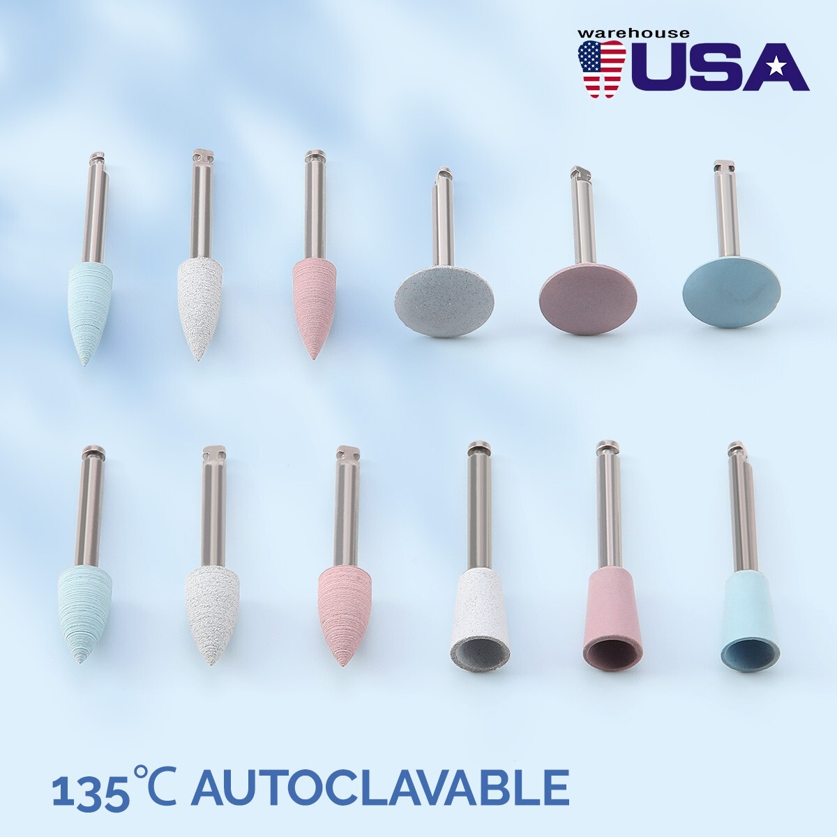 Dental Silicone Polishing Mid-Coarse/Coarse/Fine For Low Speed Handpiece 2.35mm