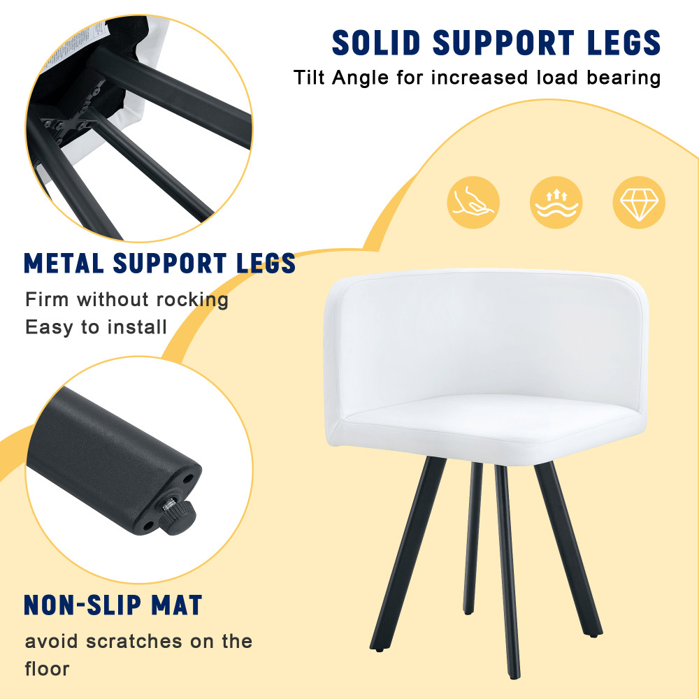 Retro Faux Leather Seating Set (Set of 4 or More) – Black Oil Wax Texture