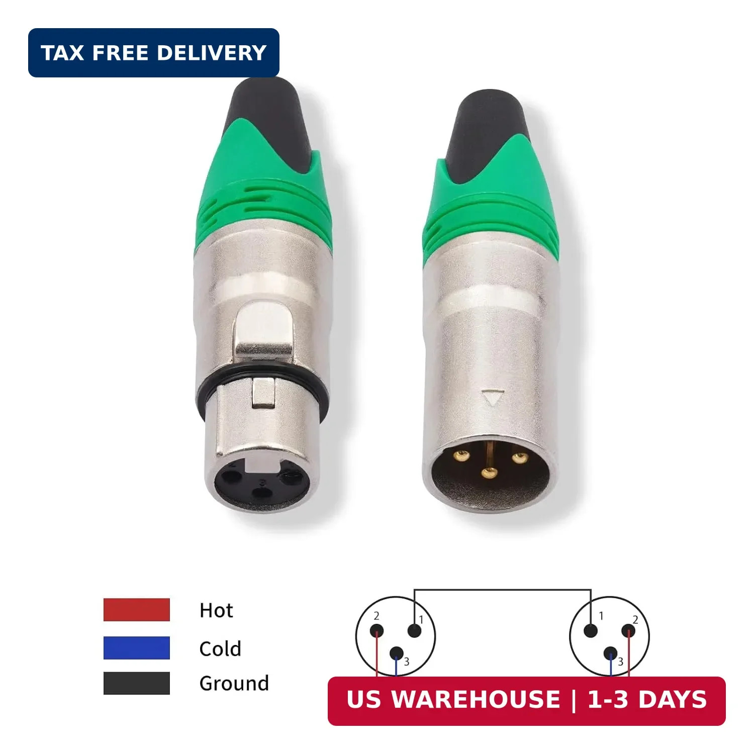 12-Piece 3 Pin XLR Solder Type Connector – 6 Male and 6 Female Plug Connector,Mi