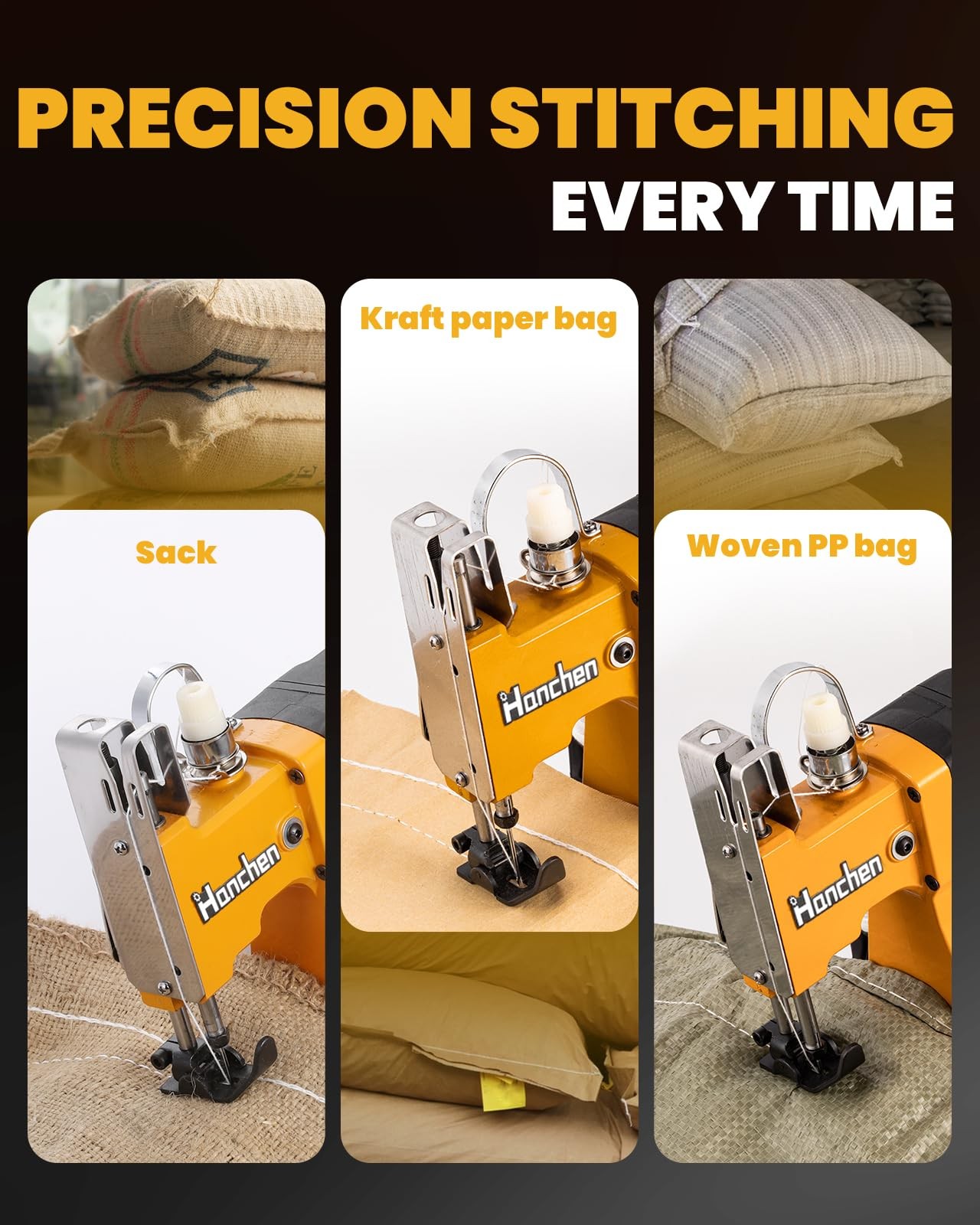 Hanchen Bag Sewing Machine High Speed Sealing Closer Yellow