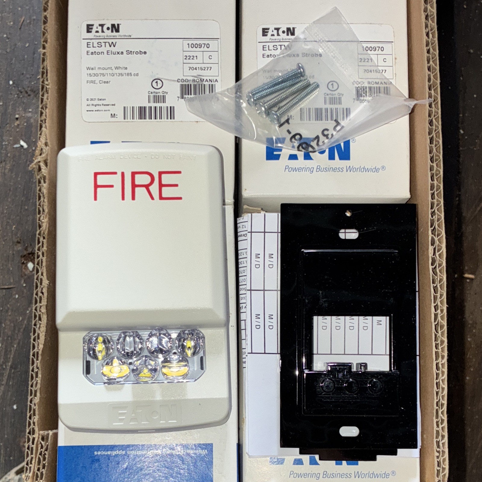 Eaton ELSTW Eluxa Strobe Wall Mount White Fire Alarm Notification Appliance