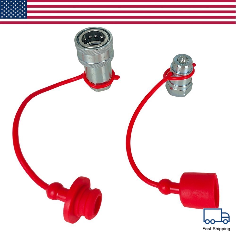 New For Pioneer Style Hydraulic Quick Connect Couplers 2 Sets 1/2″ Ag Poppet US