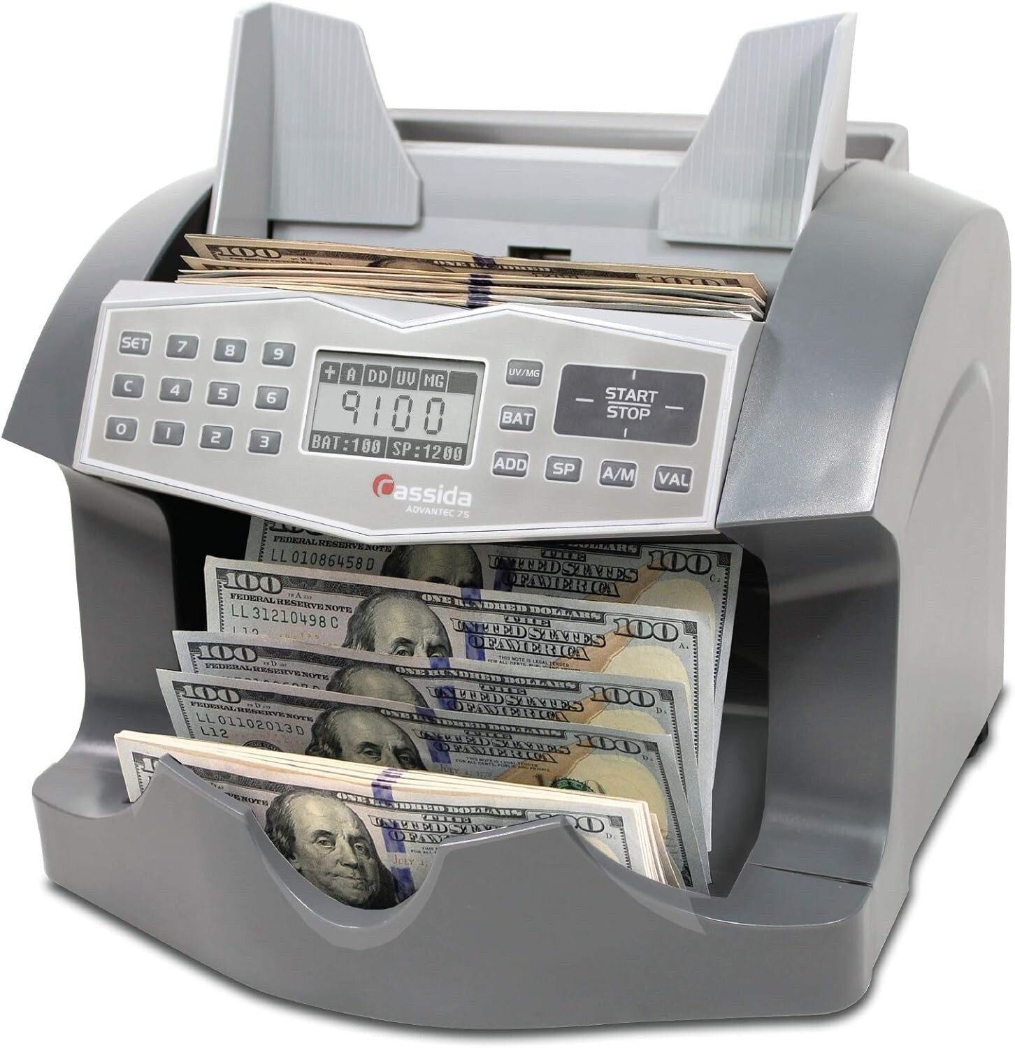 Cassida Advantec 75UM Heavy Duty Bill Counter, 4 Speeds, Ultraviolet and Magneti