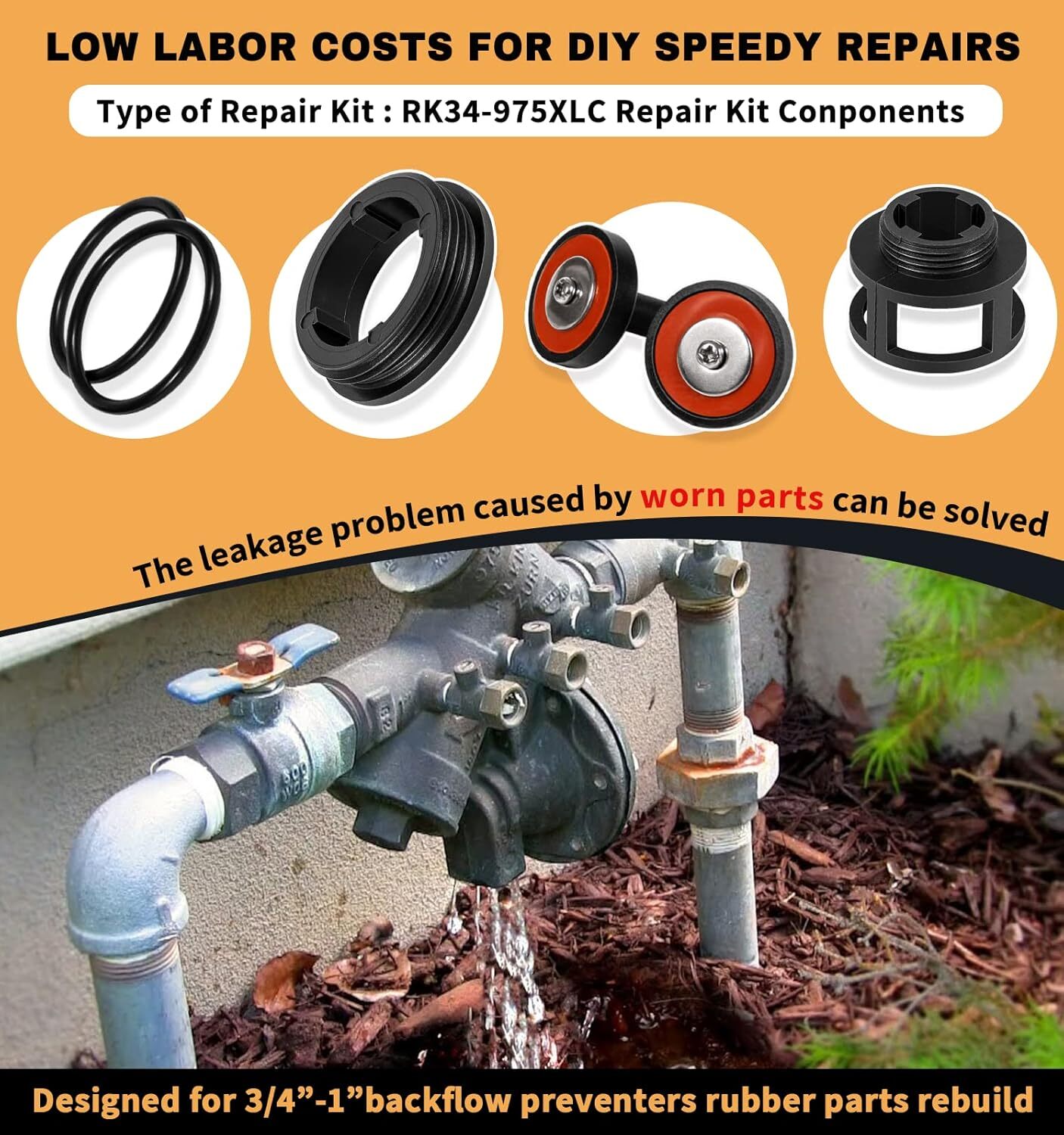 Inter Repair Kit For 3/4″-1″ Zurn Wilkins 975XL 975XL2 Backflow Preventer Parts