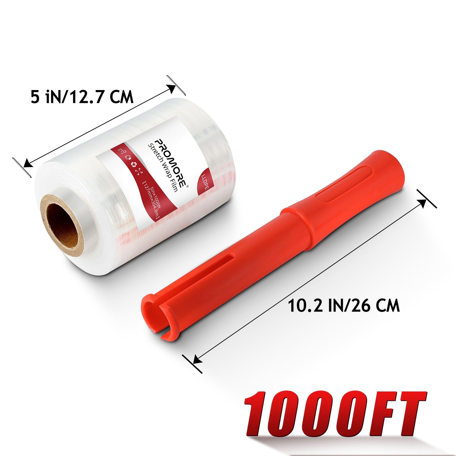Stretch Film with Roll Handle 2 Rolls 12.7cm x 305m, 20my Extra Thick MiniHandS…