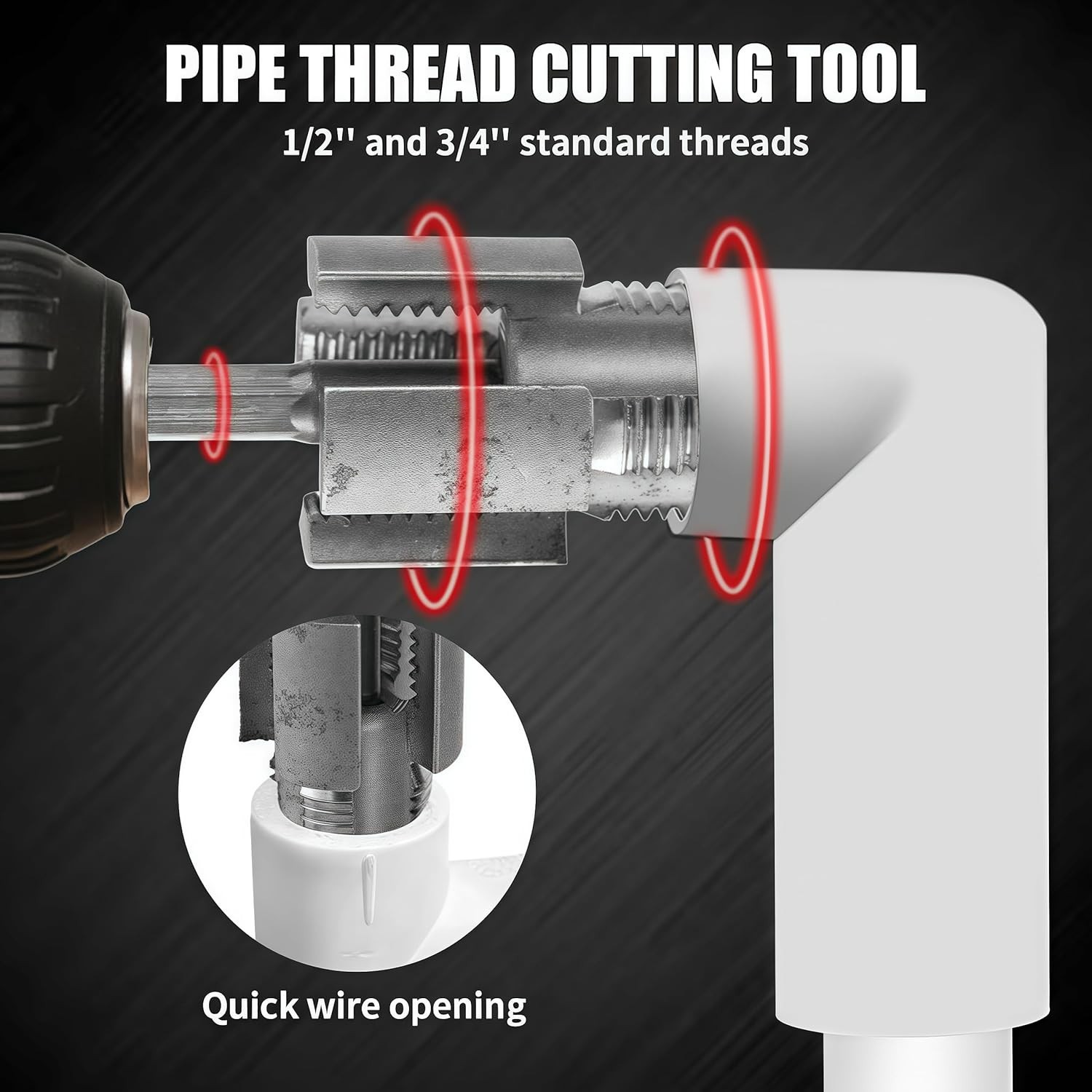 4 in 1 Water Pipe Wrench, Universal Pipe Opener for PVC Pipes, Integrated Intern