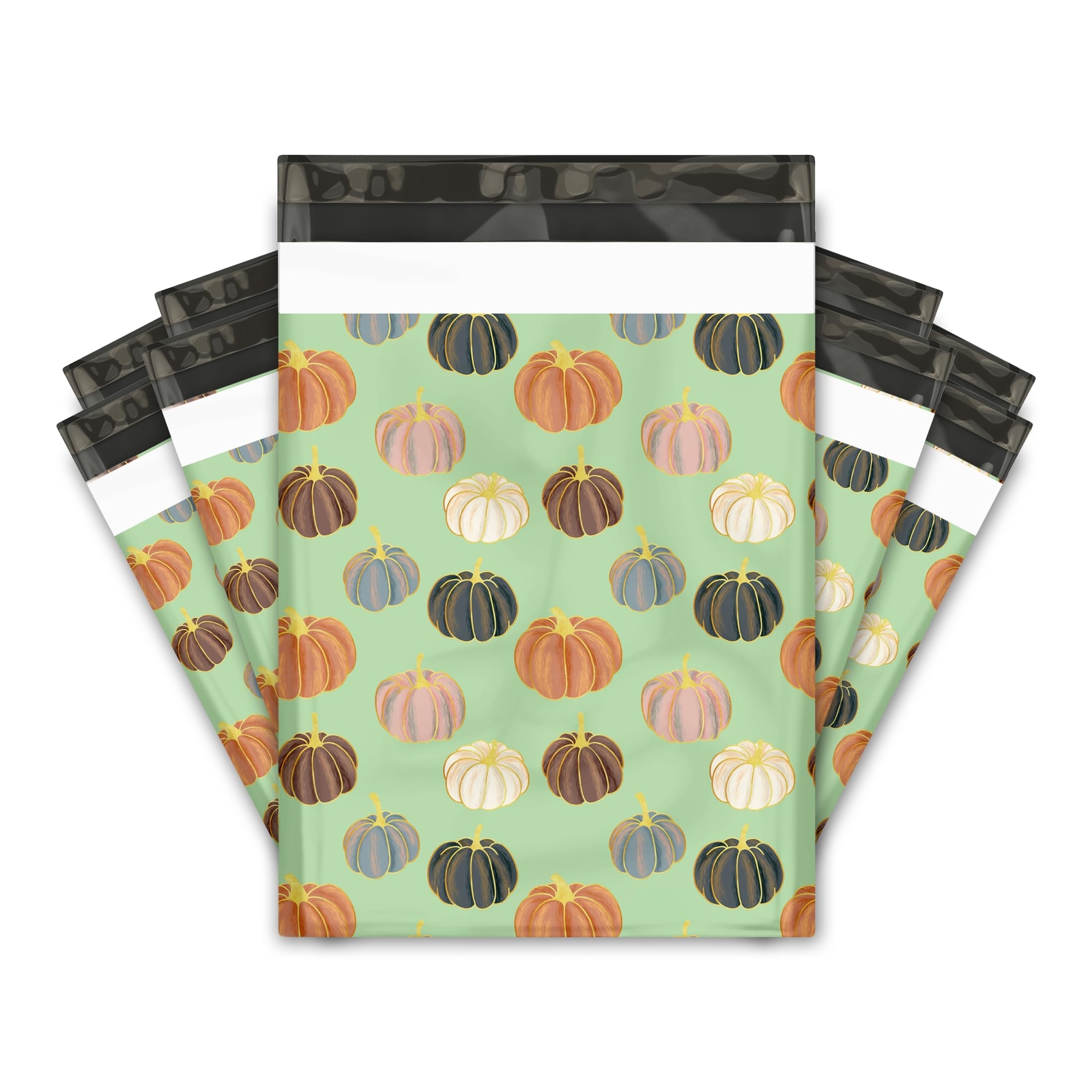 10×13 100 Pumpkin Patch Designer Poly Mailers Shipping Envelopes Premium Prin…