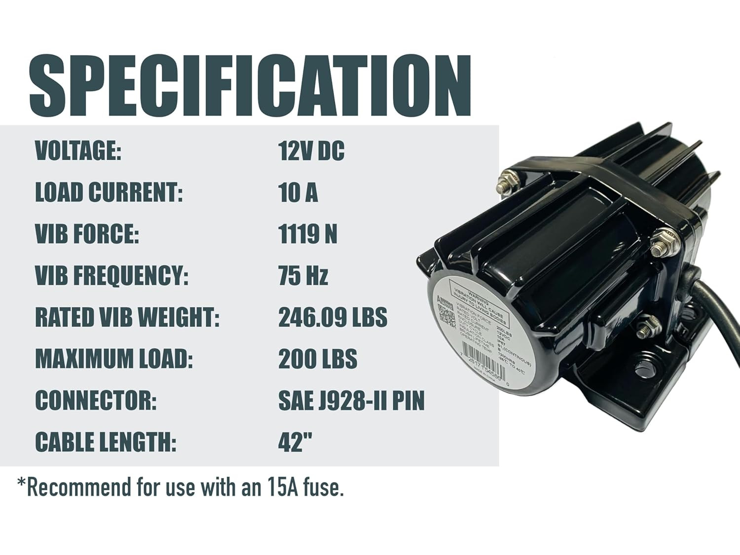 VIB200 12VDC Vibrator Vibration Motor for Salt Sand Spreader and Concrete Mixer