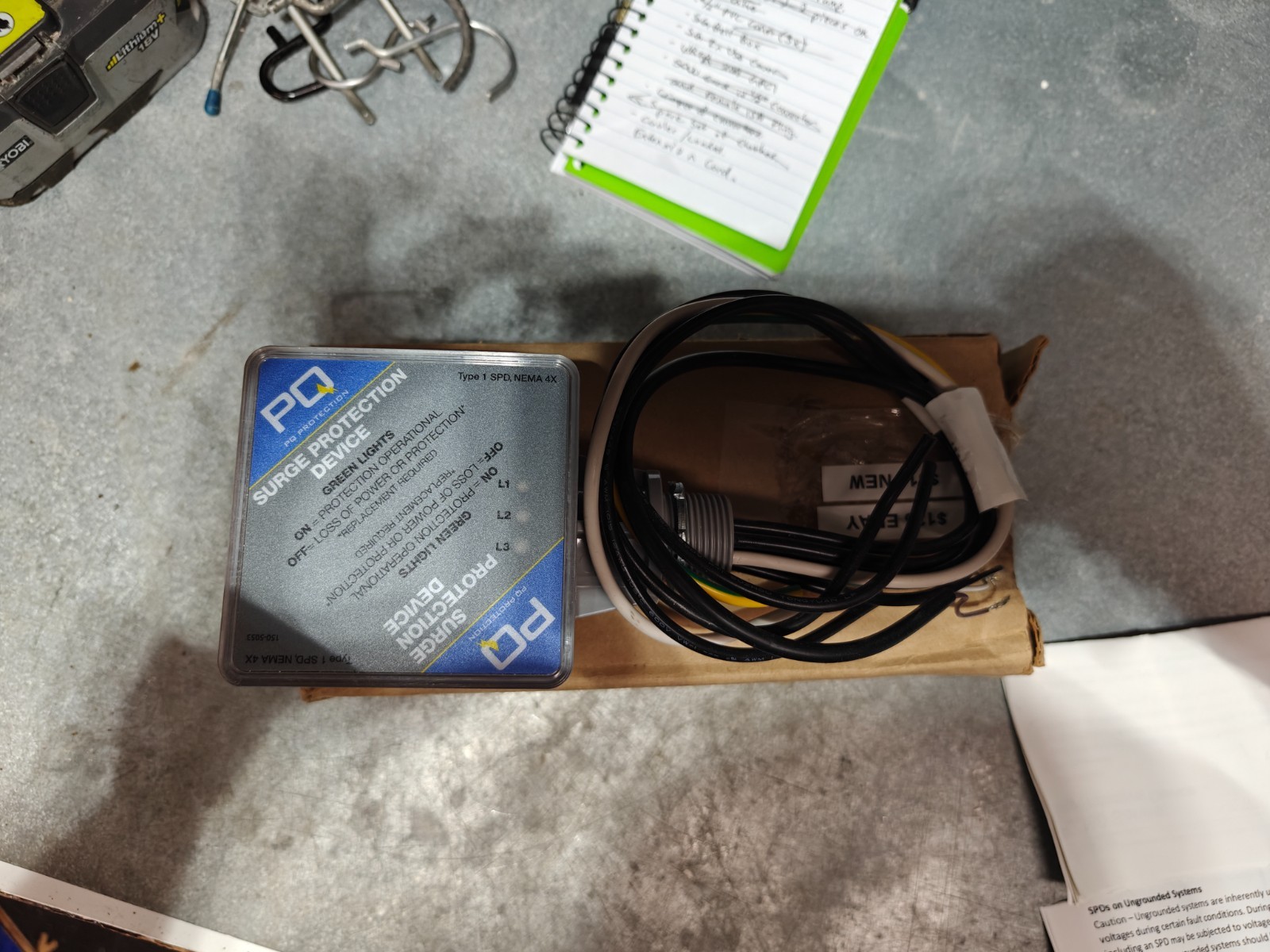 PQ Surge Protection Device (SPD) Model Name PQC160-120/208V-3Y