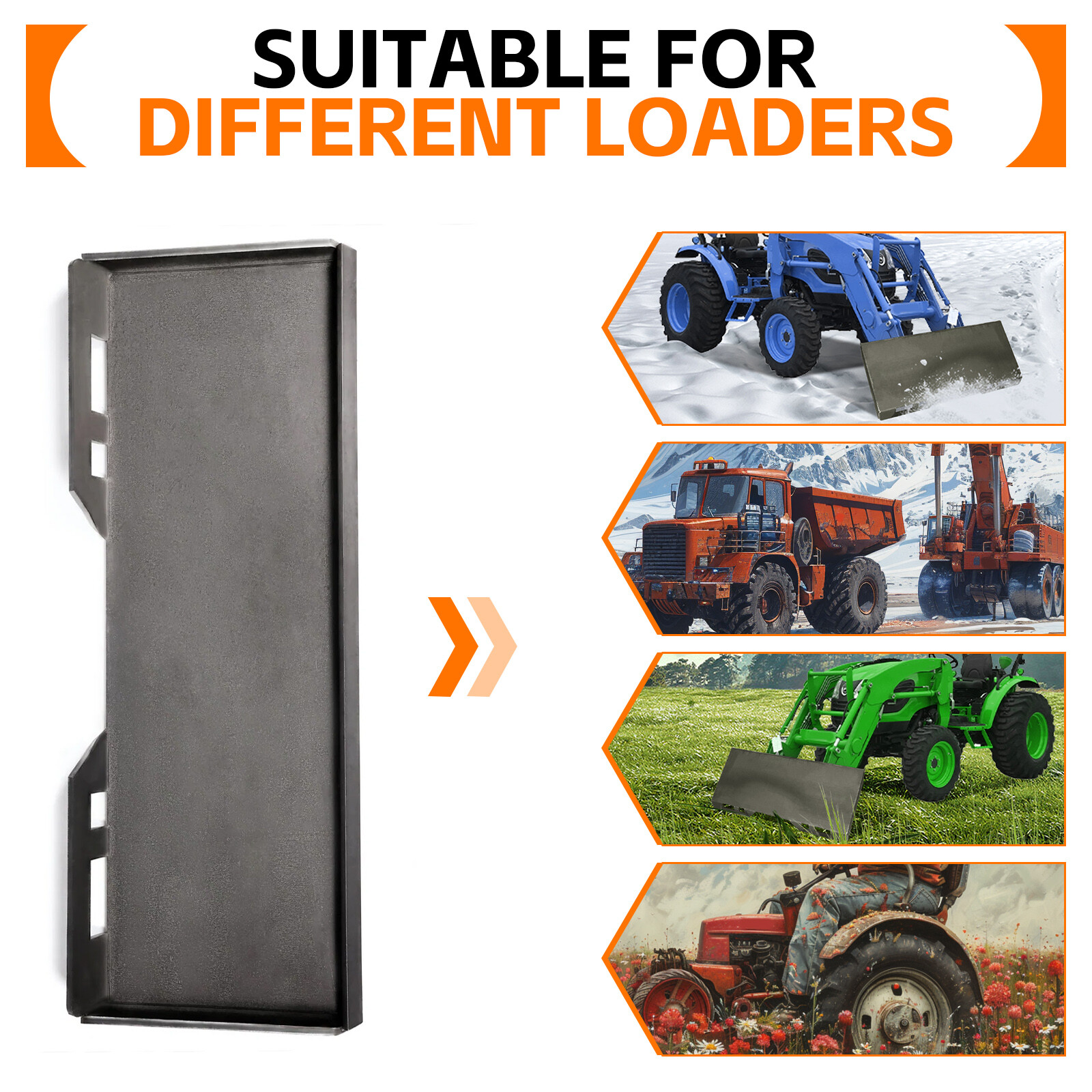 5/16″ Thick Steel Skid Steer Mount Plate Adapter Loader Quick Tach Attachment