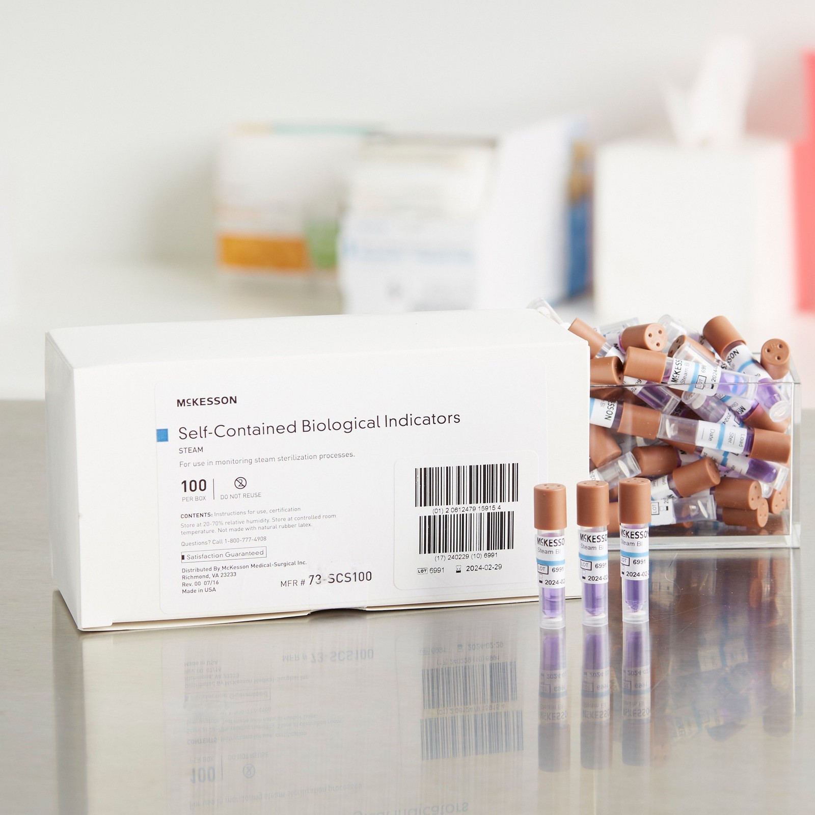 McKesson Sterilization Biological Indicator Vial Steam Compatibility 73-SCS100
