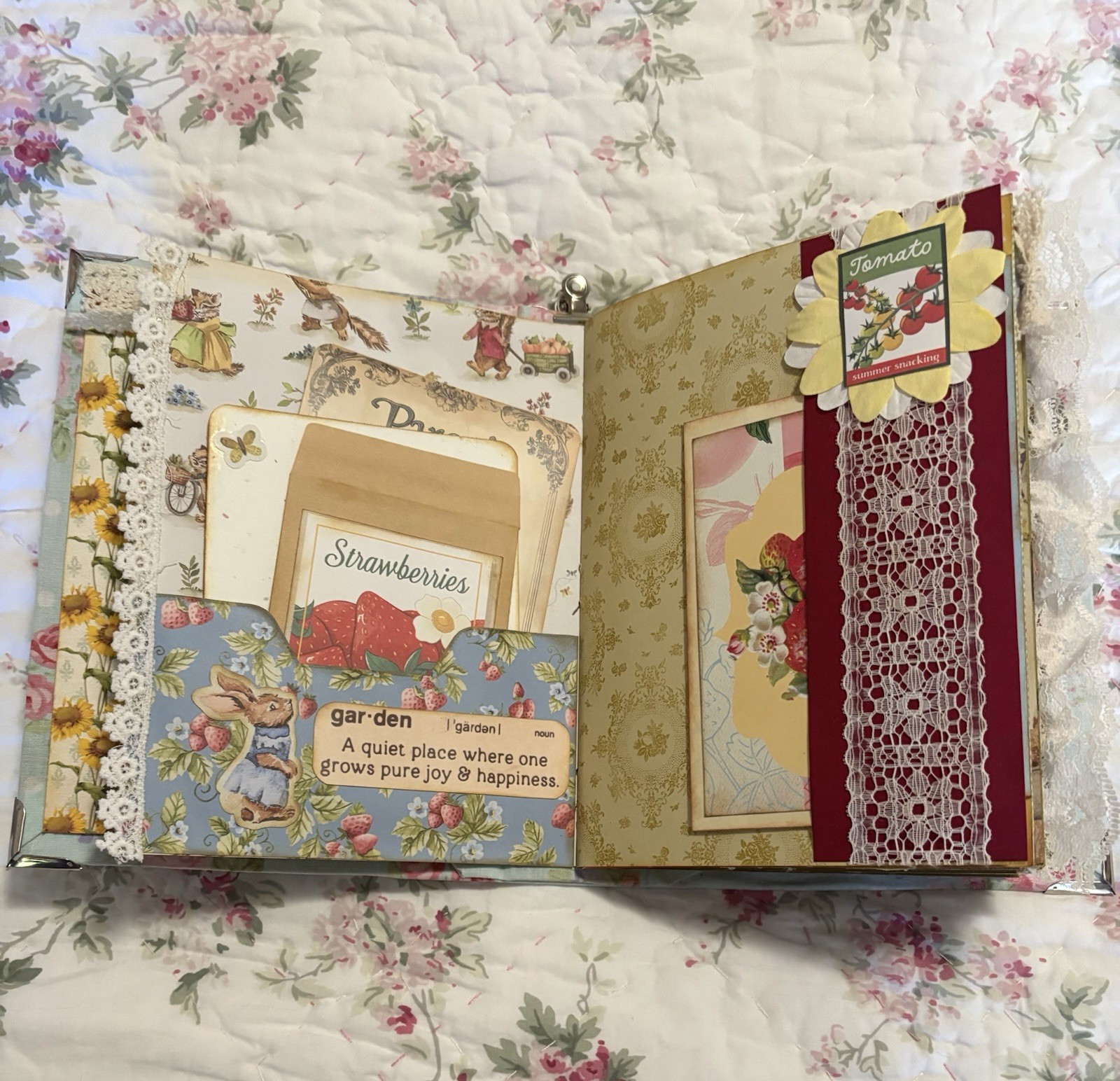 Handmade Keepsake Journal 14 double sided pages, “Whimsical Animals”