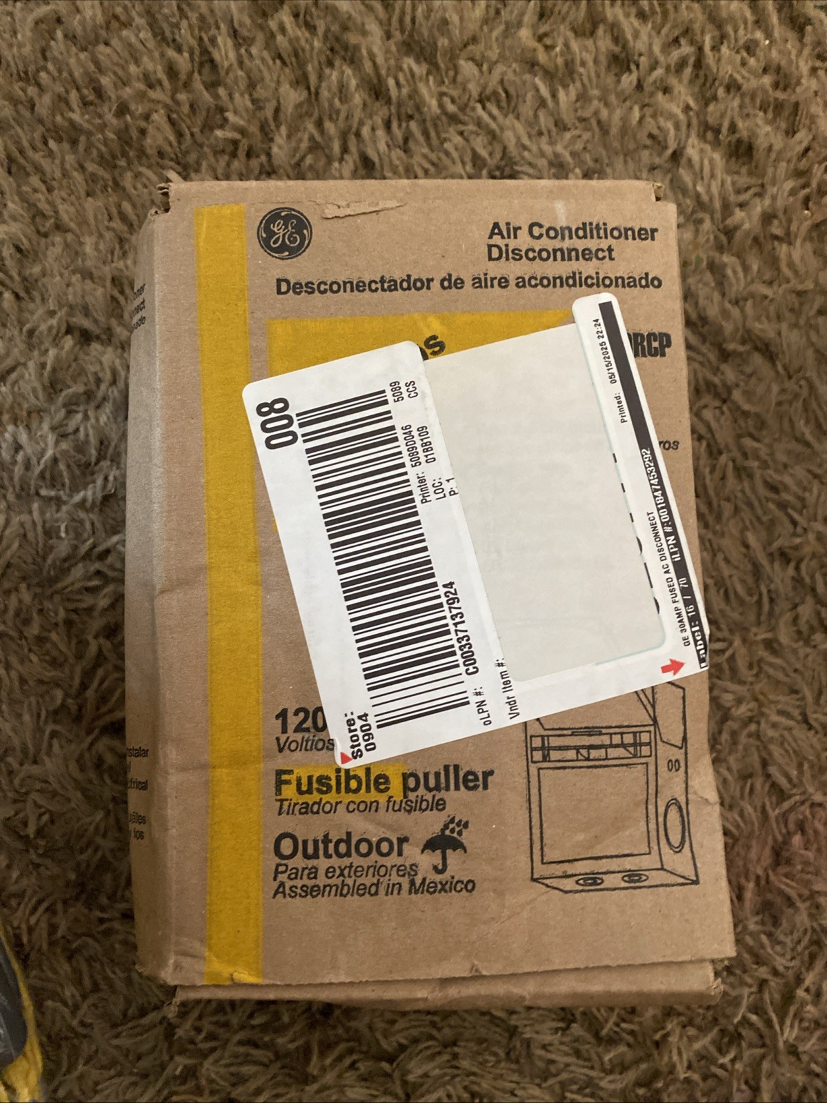 GE TF30RCP 240V 30A AC Disconnect Safety Switch – Gray
