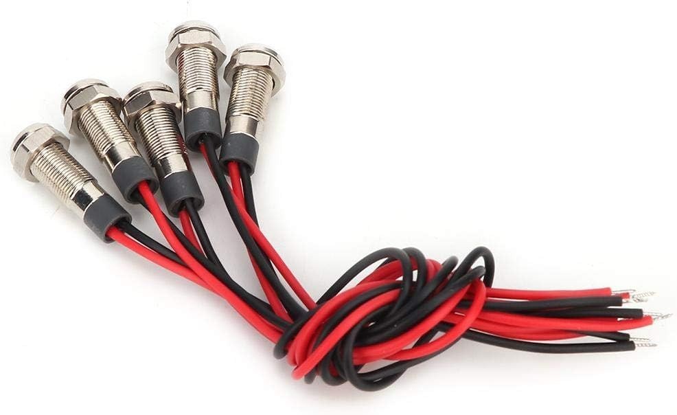 LED Indicator Light 6mm Mounting Hole Metal Waterproof DC 3-6V 15mA Red Gree…