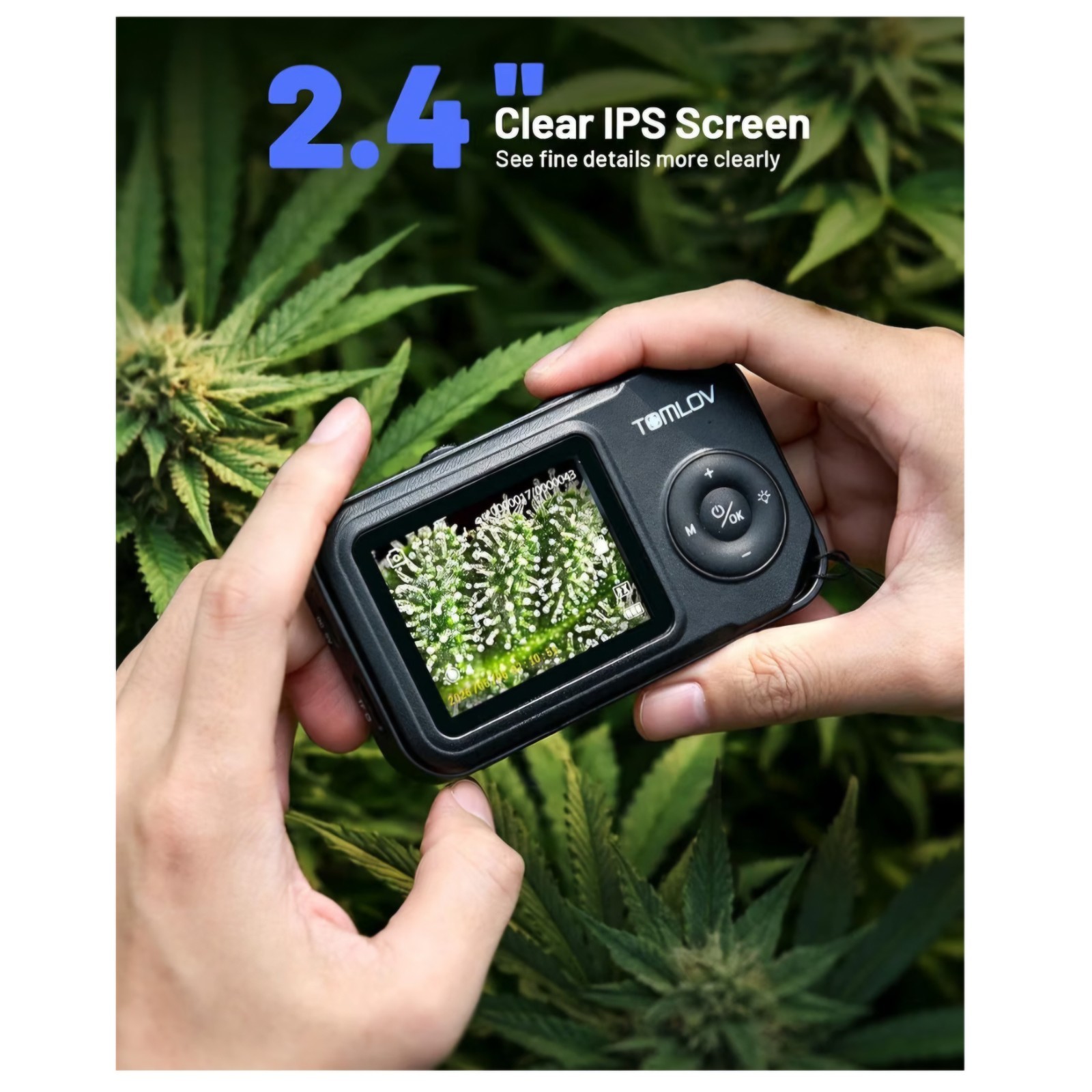 TOMLOV P50 Handheld Digital Microscope, Adjustable Focus, 2.4″ IPS Screen Adjust