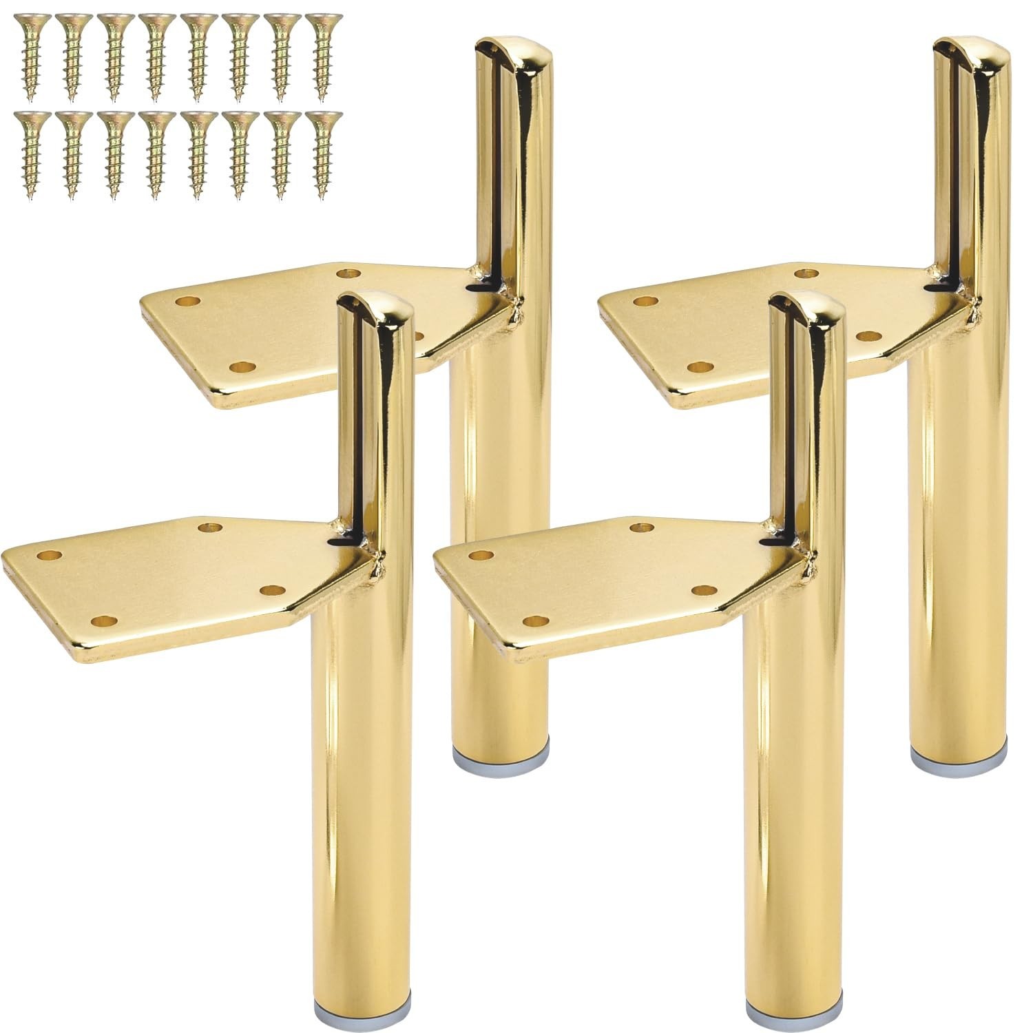 6 inch Metal Furniture Legs, Btowin 4Pcs Modern Tapered Side-Mounted DIY Furn…