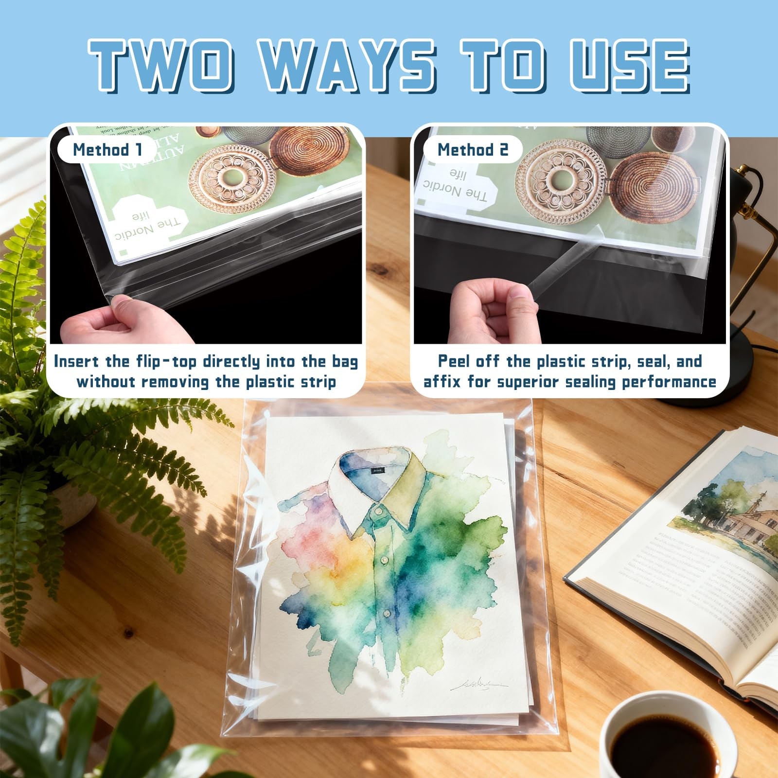 50 Pack 9 x 12 Inch Crystal Clear Sleeves Storage Protector Pages