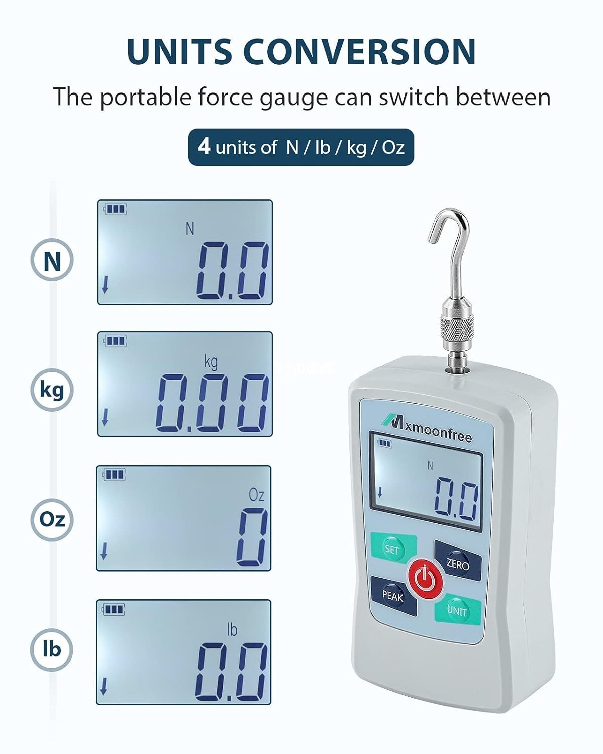 5N Digital Force Gauge Push Pull Tester Portable with Case | Auto Backlit LCD…