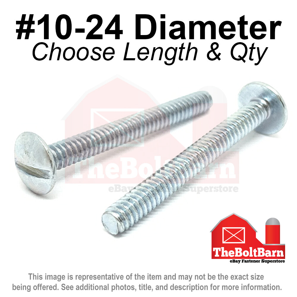 #10-24 Slotted Truss Head Machine Screws Bolts Zinc Coarse (Pick Length & Qty)