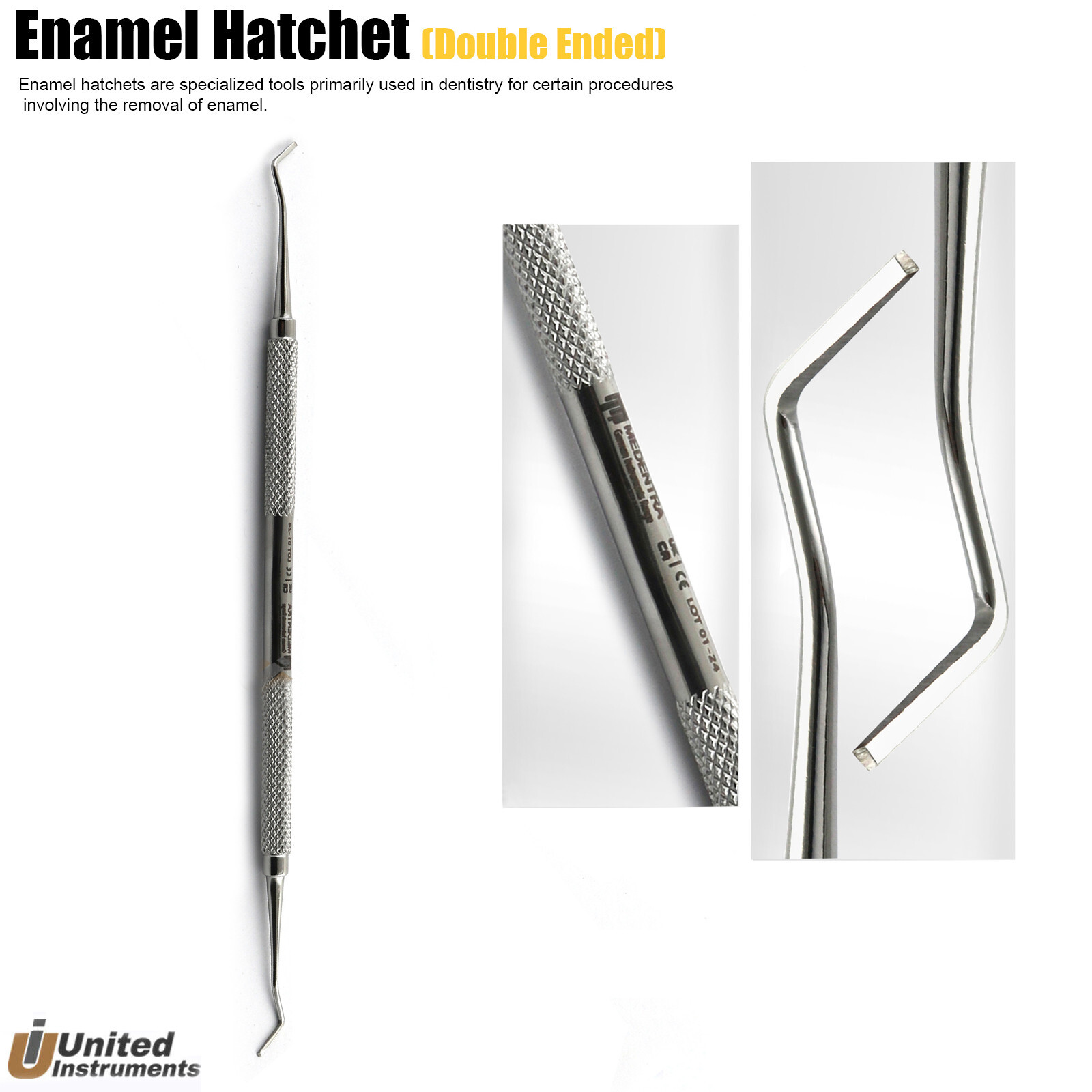 Dental Hatchet Chisel Enamel Margin Trimmer Scaler Beveled Tip Double Ended