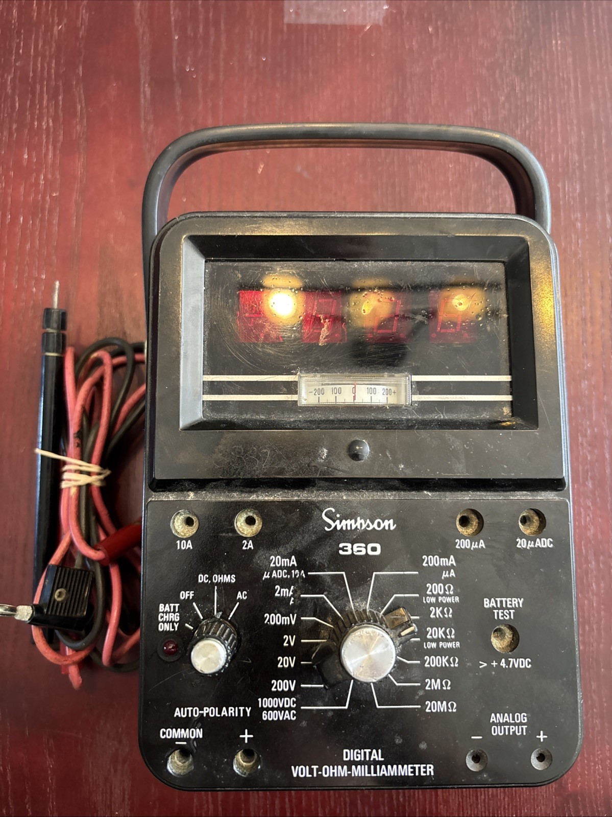 Vintage Simpson 360-2 1970s Digital Volt-Ohm-Milliammeter Instrument RARE!Tested