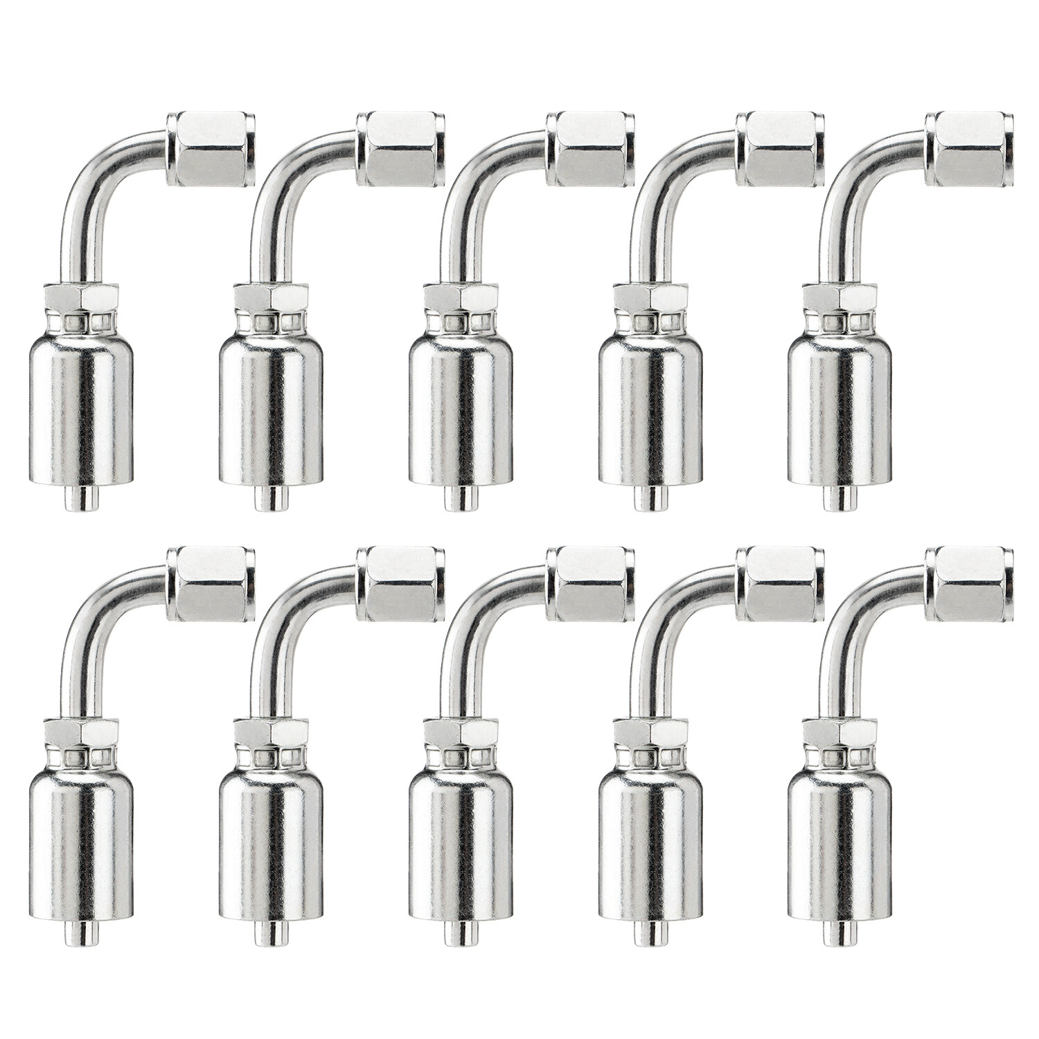 NEW 10 PCS 13943 4-4 PK STYLE HYDRAULIC HOSE FITTINGS 1/4″ FJIC 90 Degree