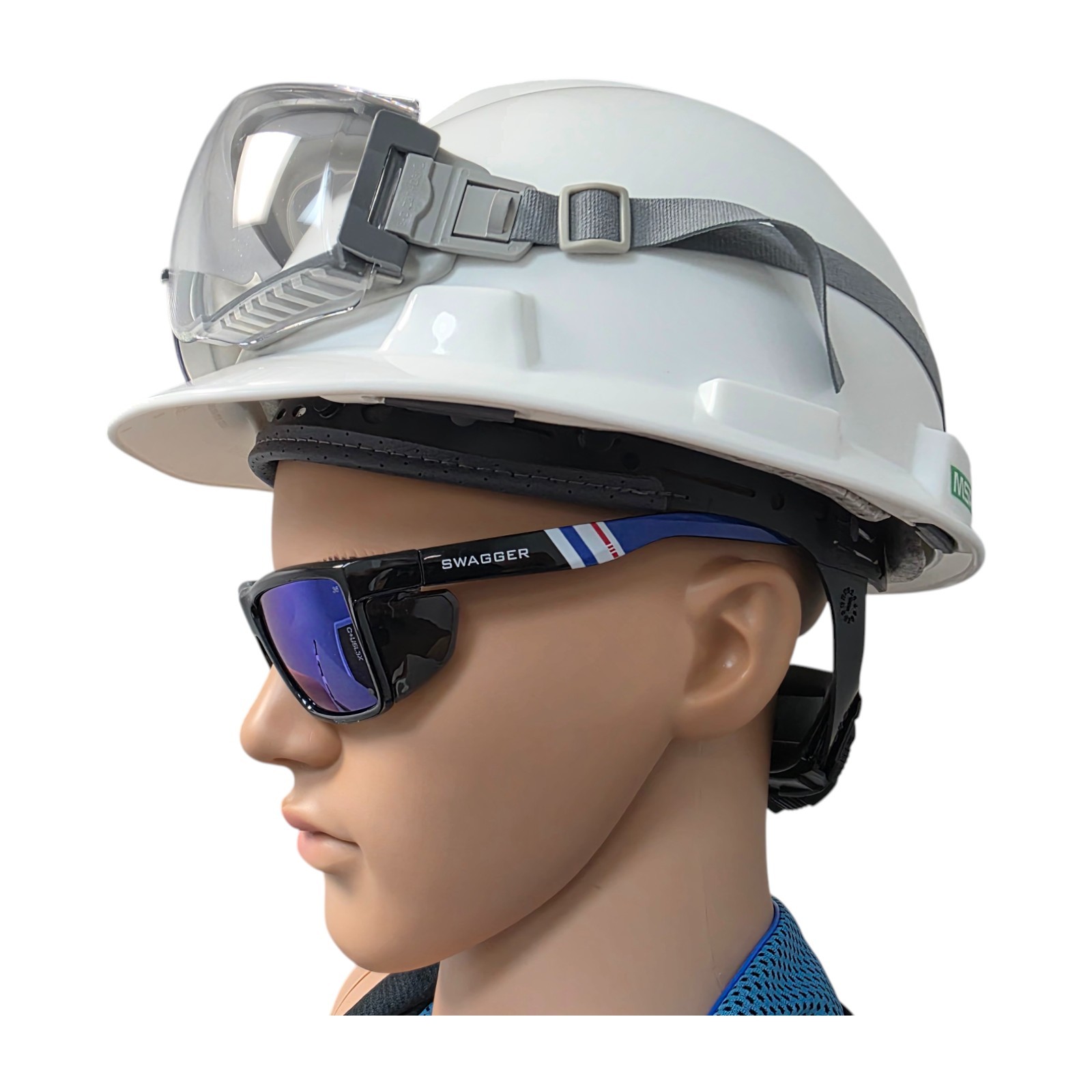 SR2 Swagger Safety Glasses Blue Mirror Polarized Lenses & Soft TPR Nose Pad