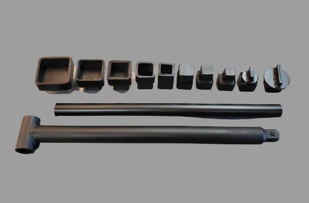 Plumbing cleanout plug wrench set – plumbing tool – cleanout cap – Red case