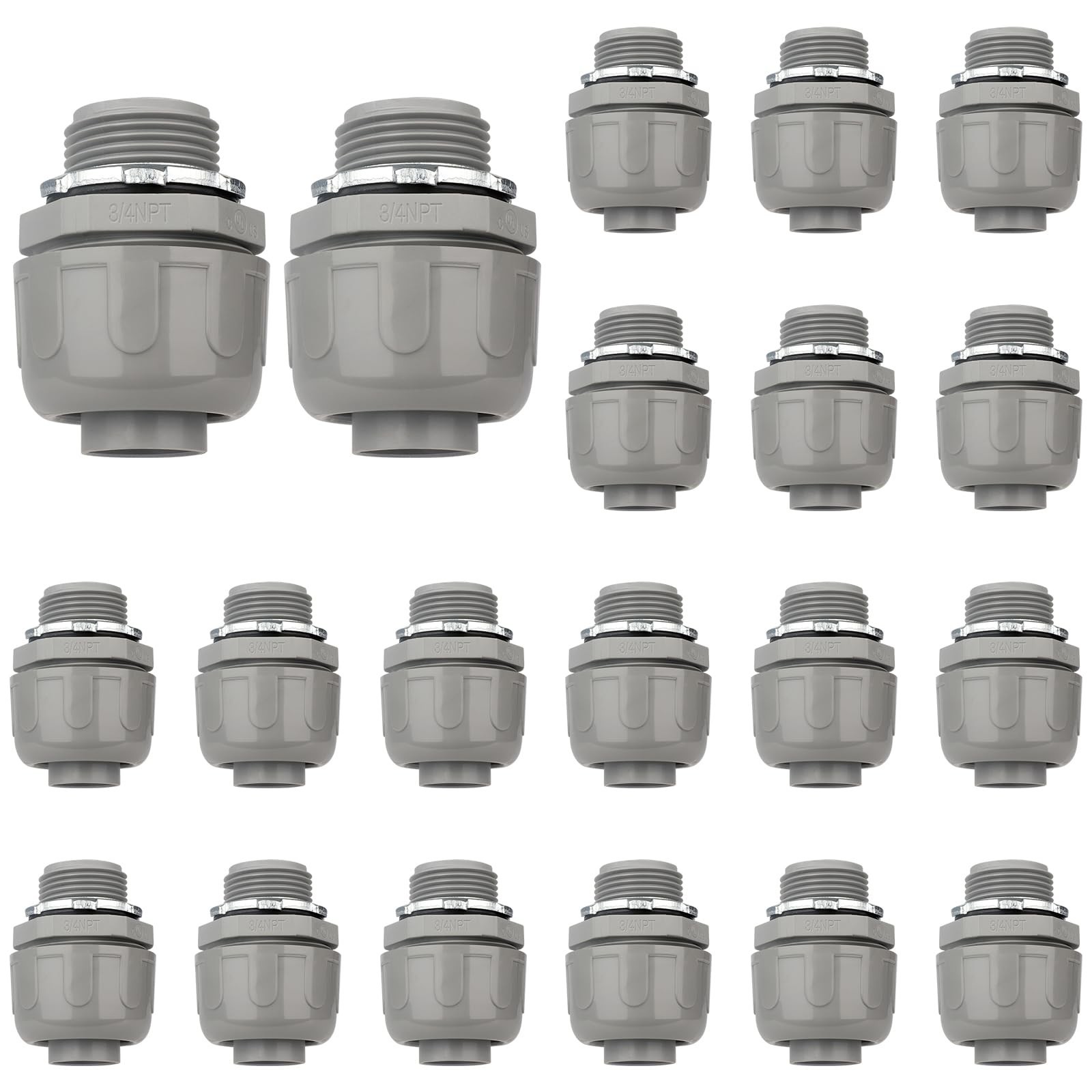 Conduit Connectors, 3/4 Inch Liquid Tight Connector NPT Non-Metallic for PVC …
