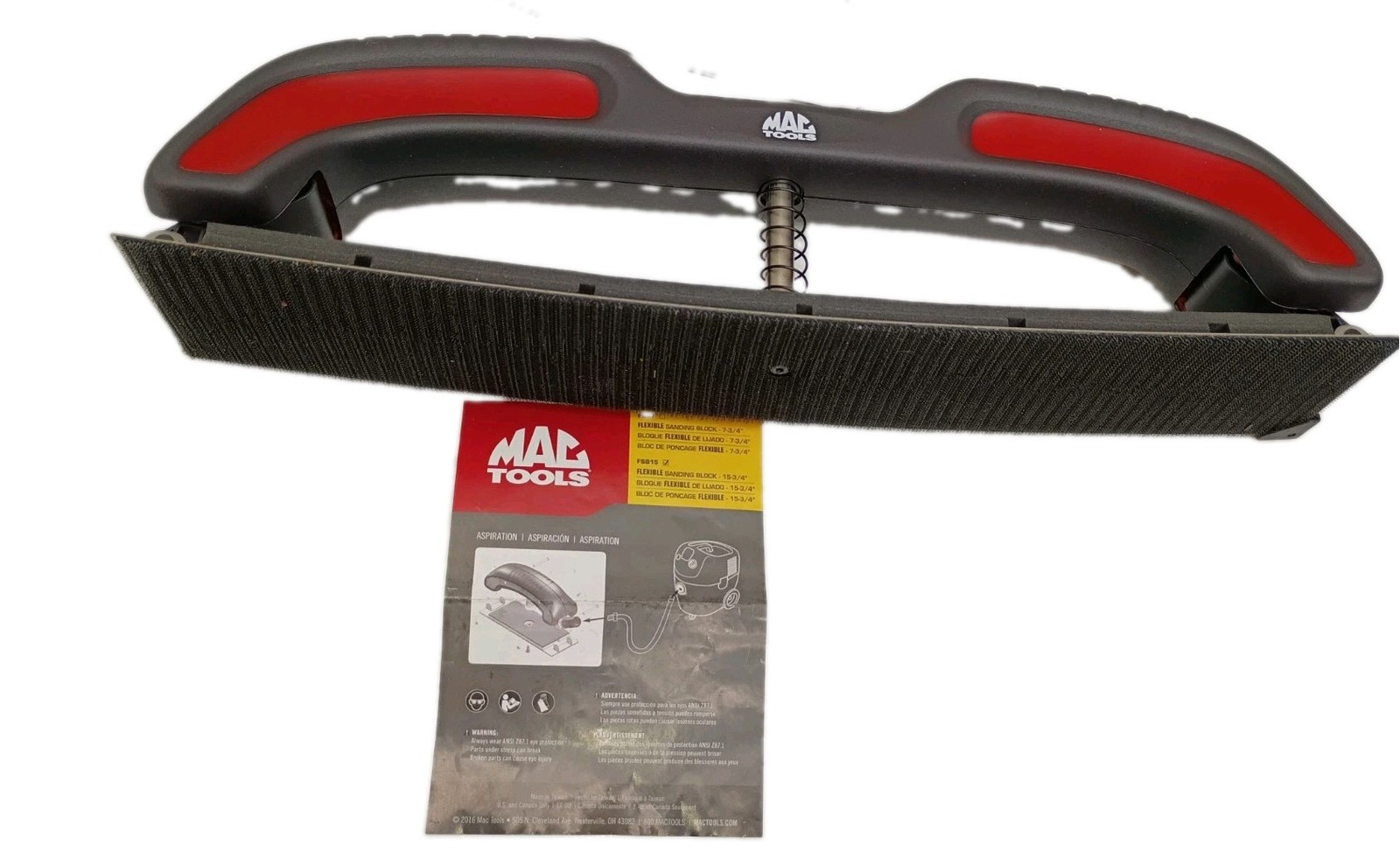 MAC Tools FSB15 15-3/4 Flexible Sanding Block Vacuum Dust Extraction New