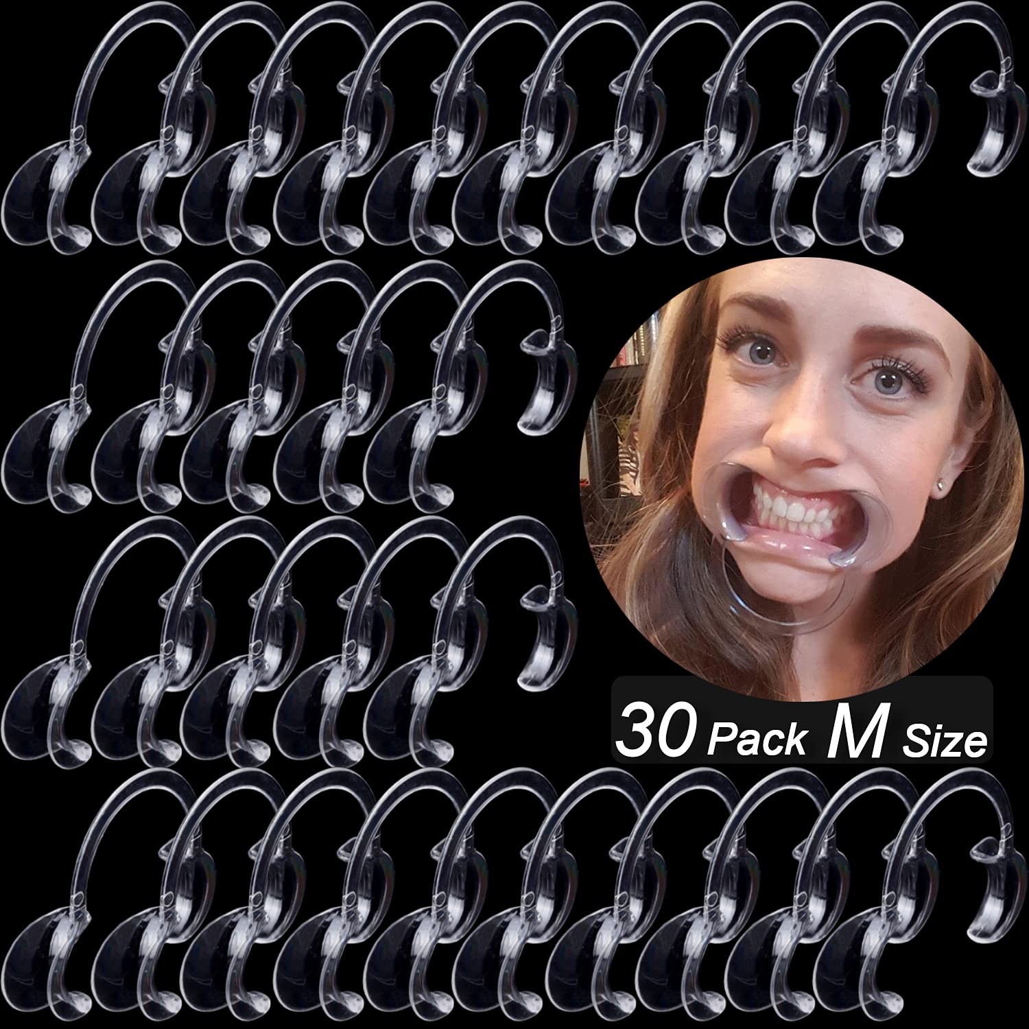 30-Pack Dental Cheek Retractor, Professional Autoclavable Mouth Opener Retractor