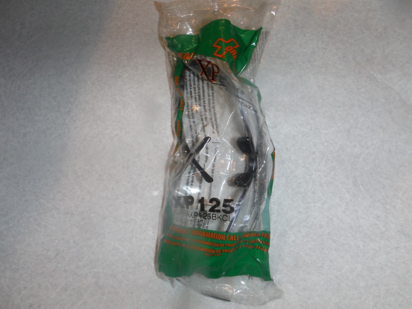 1 Pair ORR PROTECTIVE SAFETY EYE WEAR ANSI Z87- XP125 blk frame/Clear SEALED 