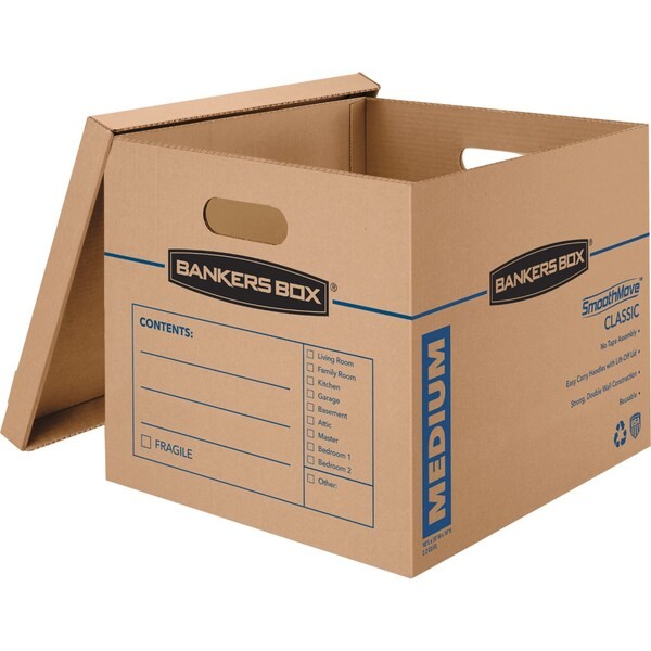 Smoothmove 7717201 14 In X 15 In X 18 In Moving Box, Kraft, Blue Printing,