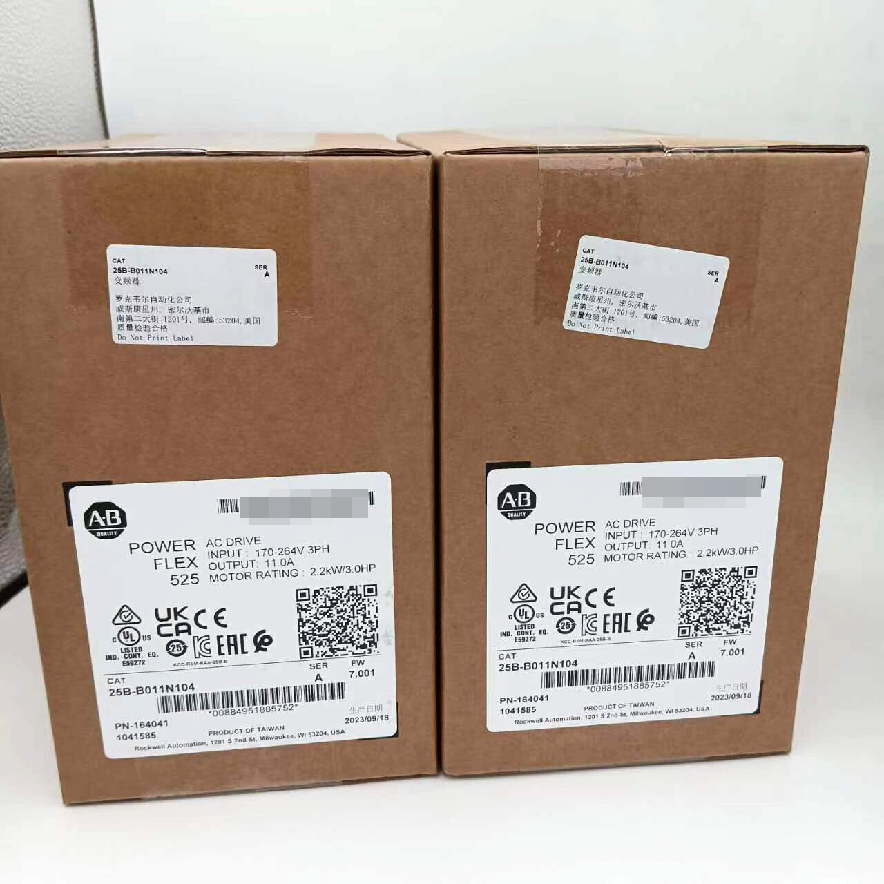New Sealed Allen-Bradley 25B-B011N104 Ser A PowerFlex 525 AC Drive 3HP TX