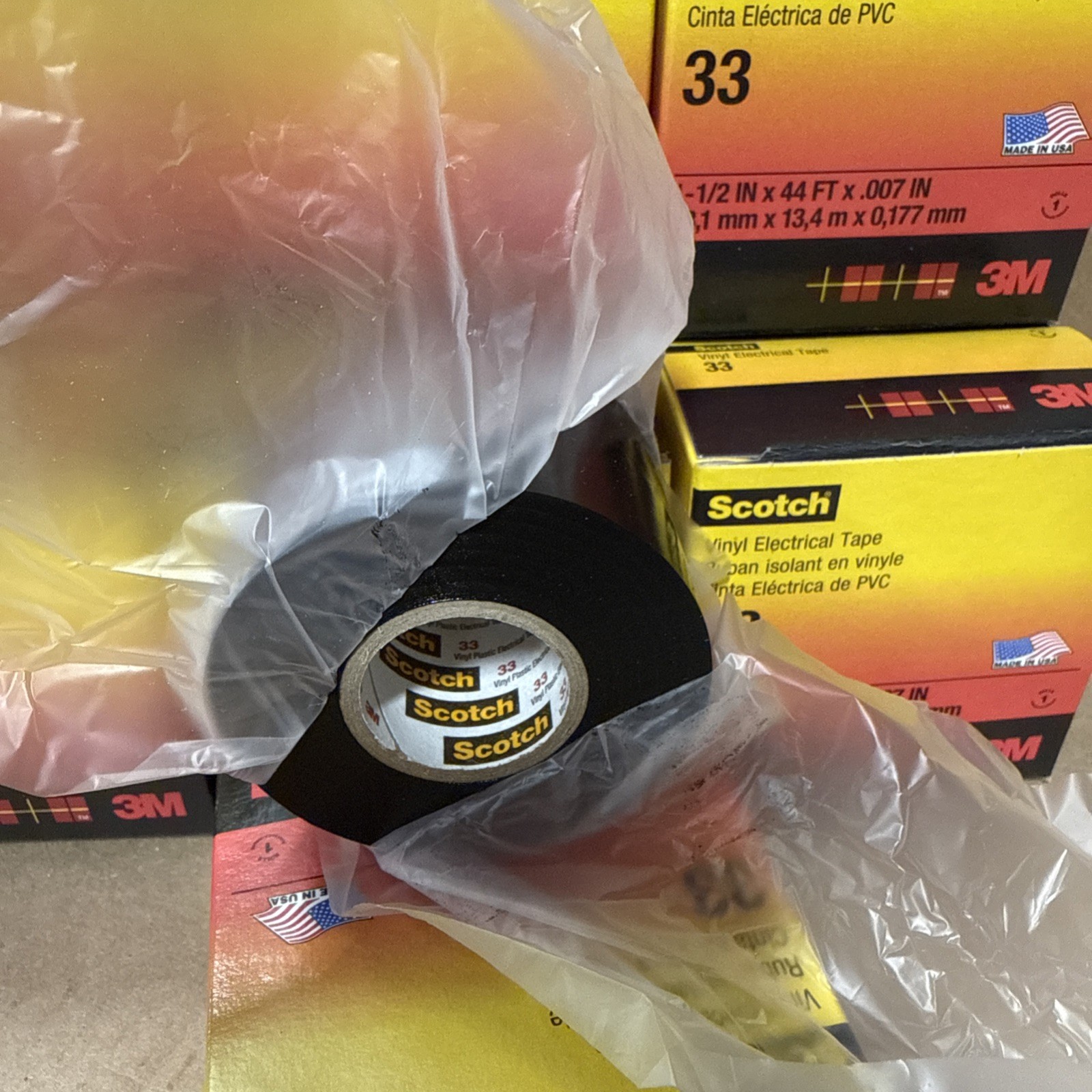 Scotch Super 33+1.5in x 44ft,Vinyl Electrical Tape, Black,101741-BOX OF 10 ROLLS