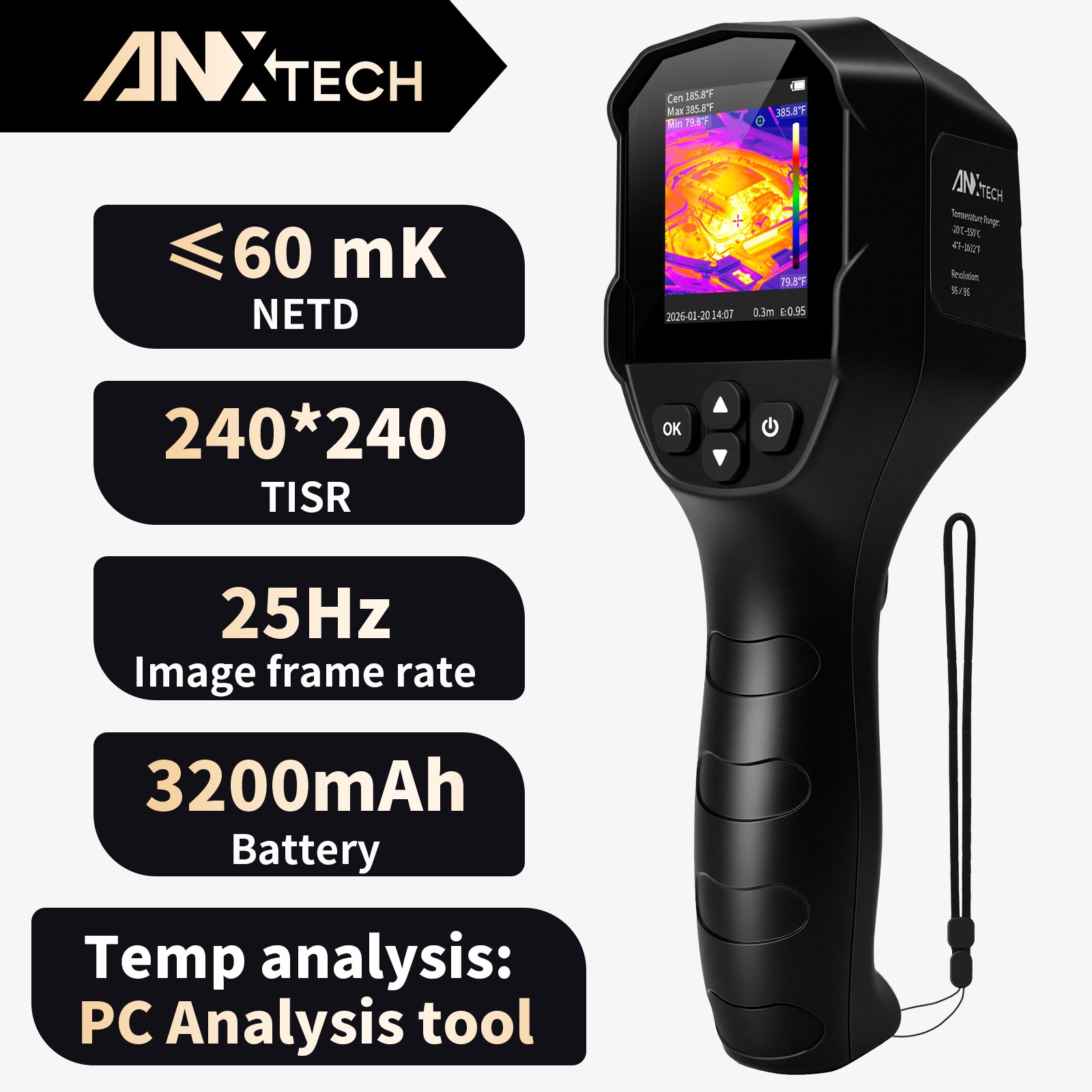 ANXTECH Small Infrared Thermal Imager TISR Resolution 240×240 Thermal Camera