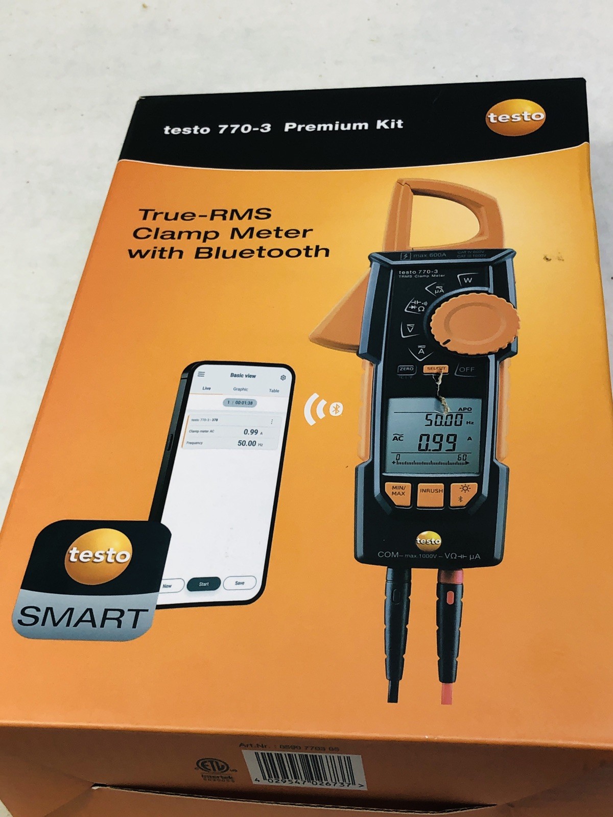 Testo 770-3 Clamp Meter 0590 7703 Premium Kit True-RMS With Bluetooth