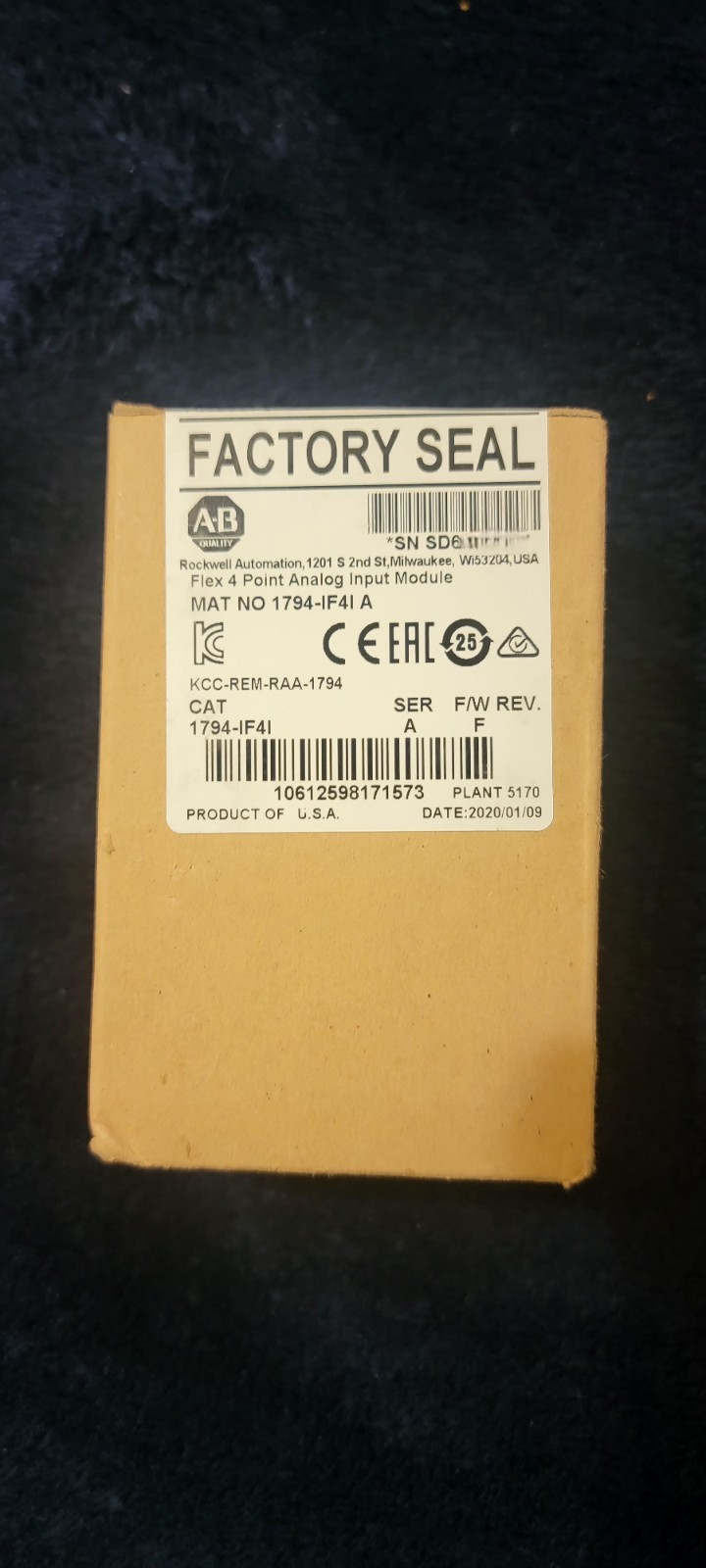 Allen-Bradley Flex I/O 1794-IF4I A Analog PLC Input Module 4-Point