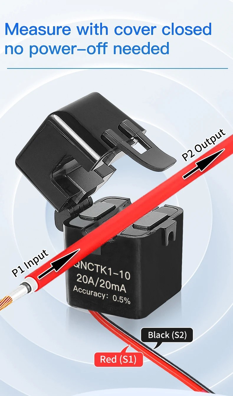 Current Transformer Split Core QNCTK1-10 QNCTK1-16 Clamp-On AC Sensor Transducer