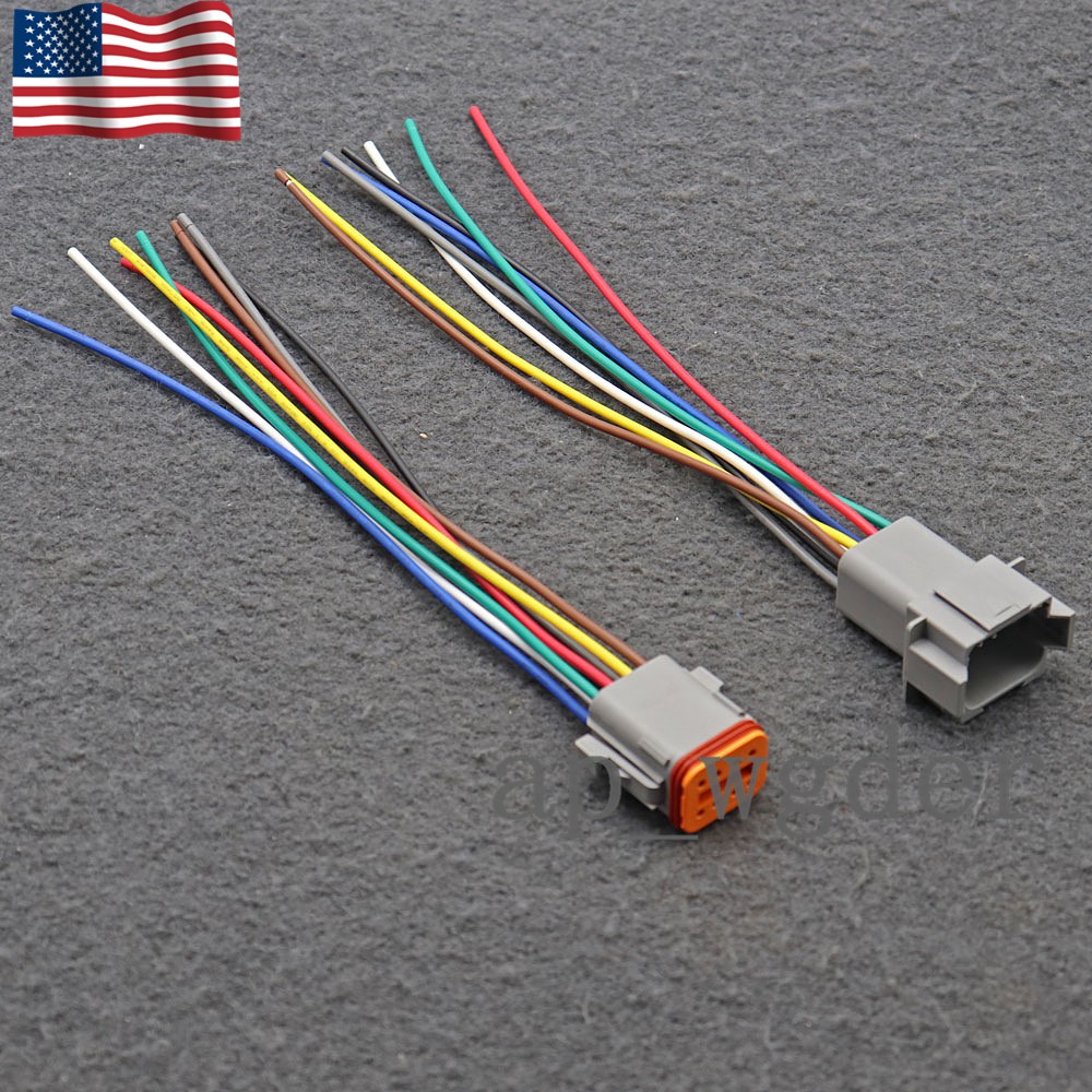 For 16 AWG Assembled Deutsch DT 8 Pin waterproof connector 6″ wire kit