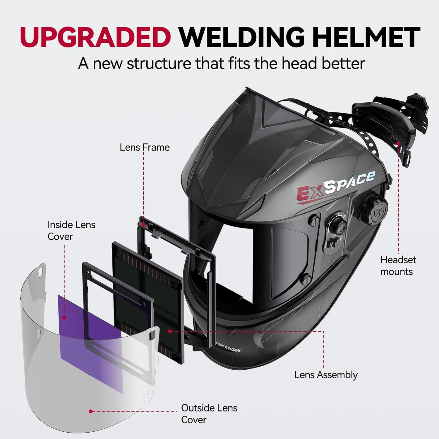 2026 ARCCAPTAIN Auto Darkening Welding Helmet Large Viewing Arc Tig Mig 1/25000