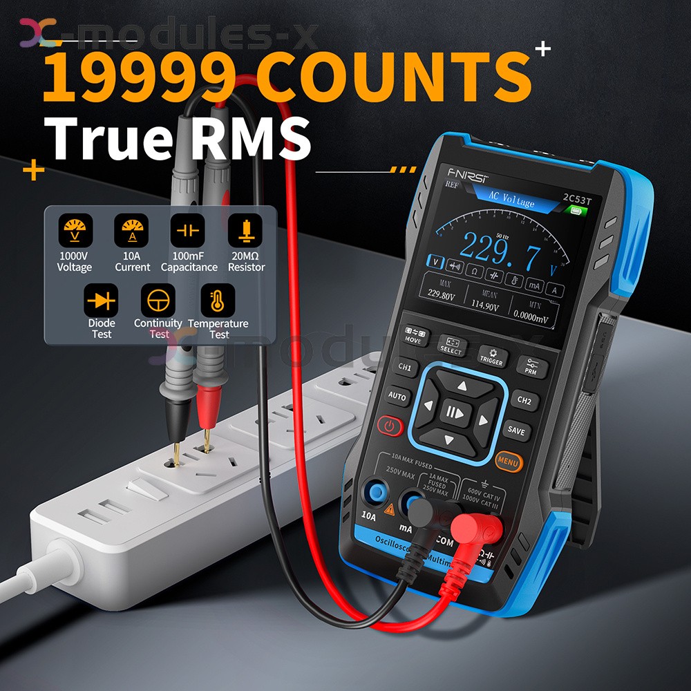 FNIRSI 2C53T 3 in 1 Handheld Oscilloscope Digital Multimeter Signal Generator