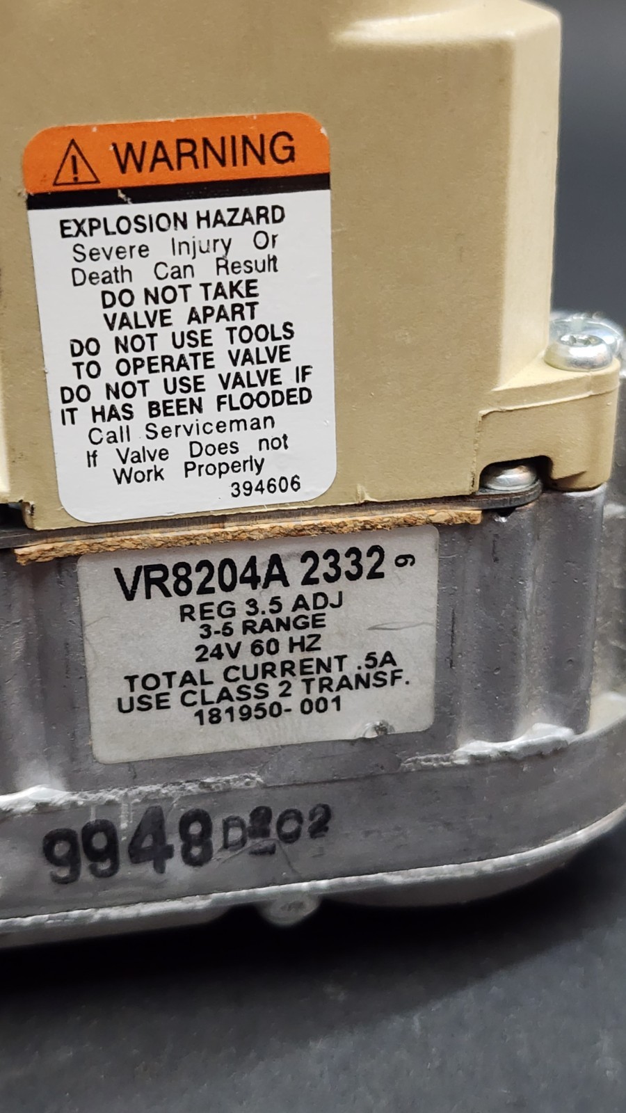 Honeywell VR8204A-2332 Gas Valve