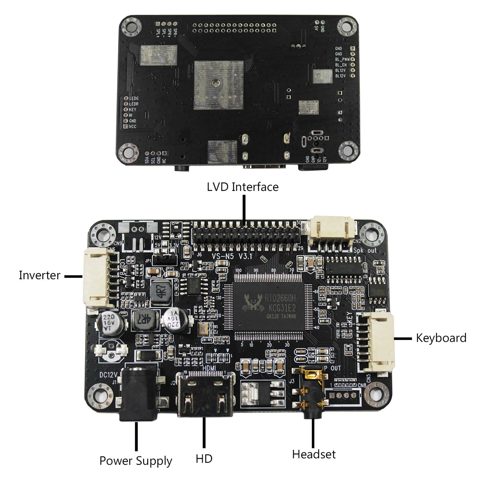 HDMI LCD Controller Board For 14 in 15.6 in 1366×768 40Pin LVDS interface LCD