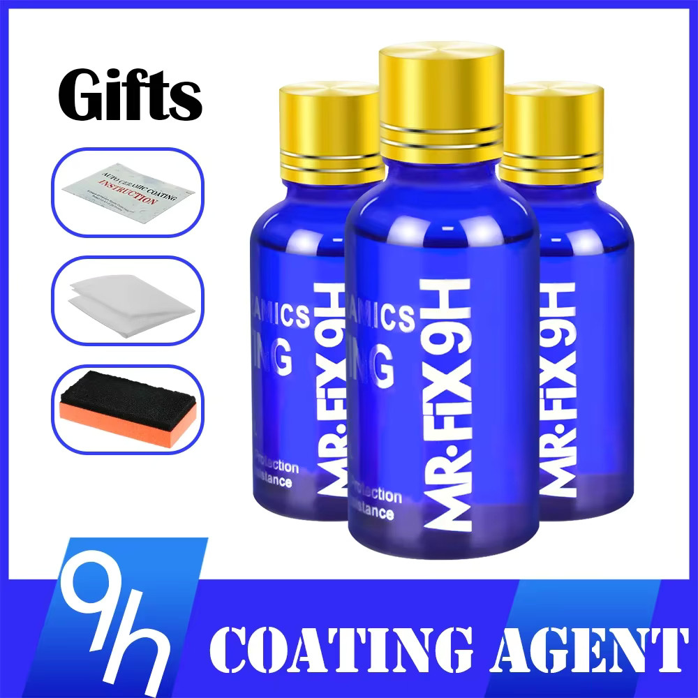 3PCS 9H Car Ceramic Coating Kit Super Hydrophobic Nano Glass Protection Fun Gift
