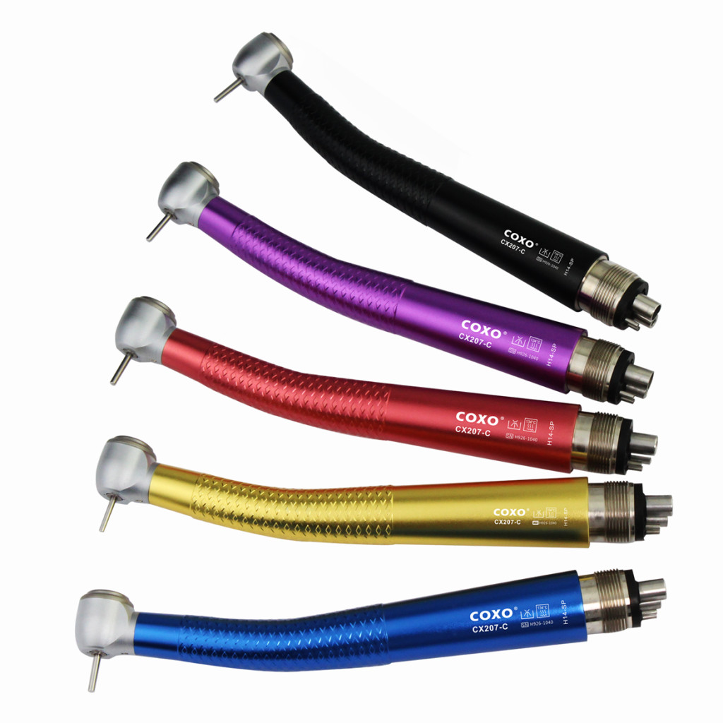 US COXO Colorful Dental High Speed Handpiece Air Turbine Anti-retraction 4 Holes