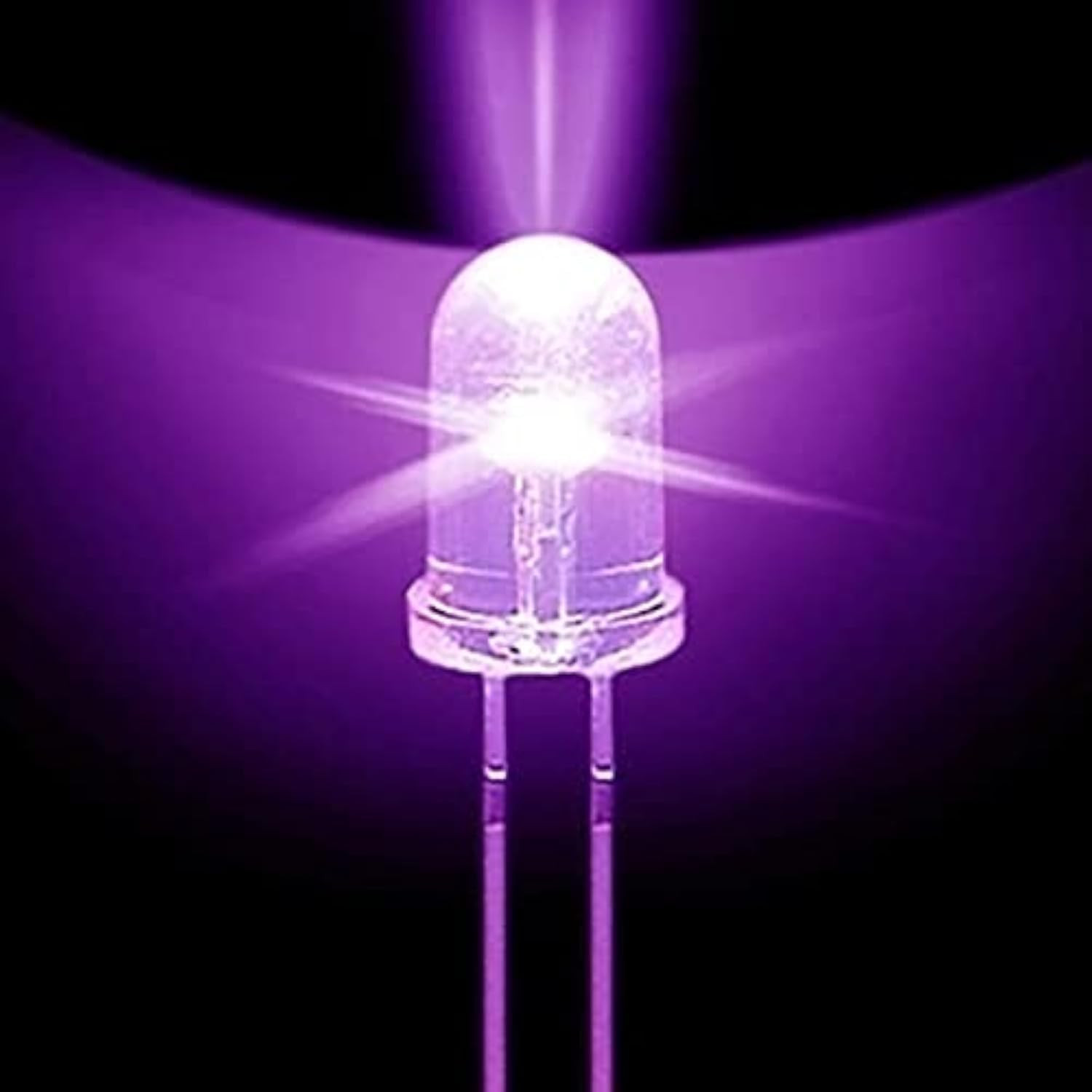 100PCS Super Bright 5Mm round Uv/Purple Led Emitting Diode F5 LED Light for DIY