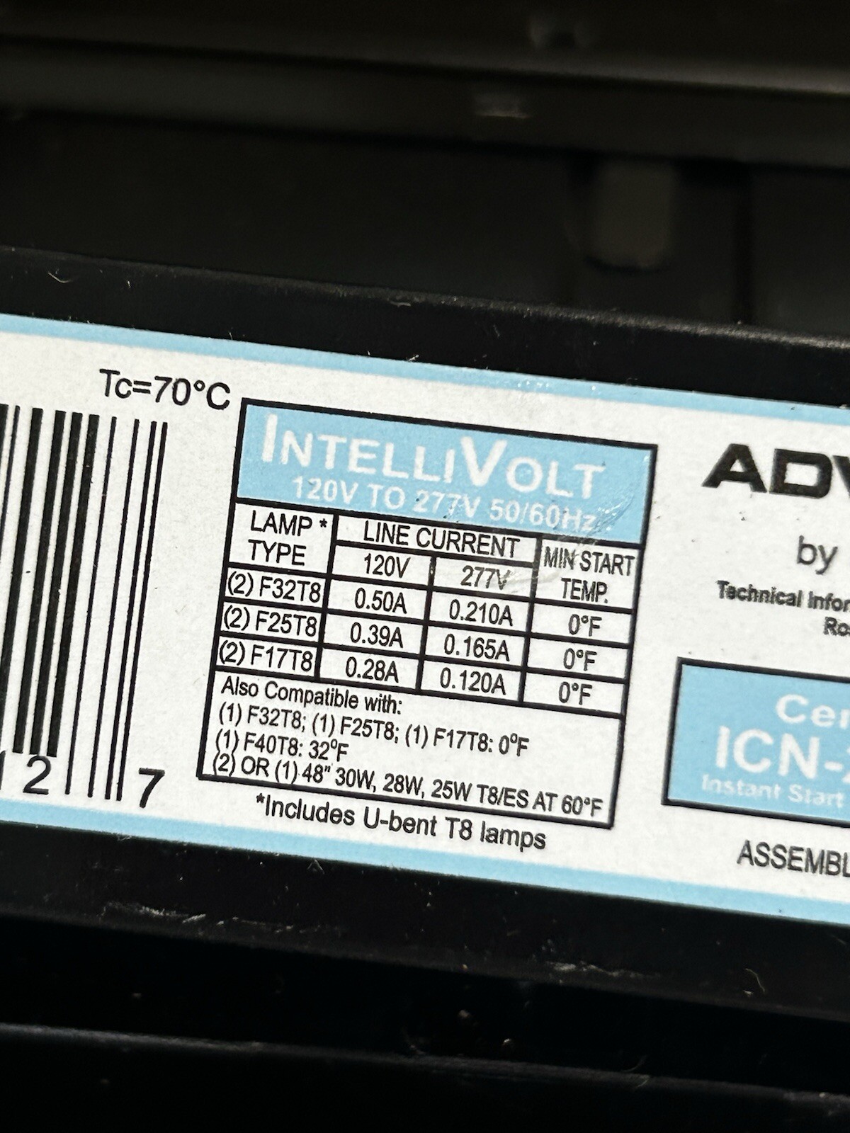ELECTRONIC BALLAST ADVANCE ICN-2P32-N 35M Instant Start 120V to 277V (30 Pack)