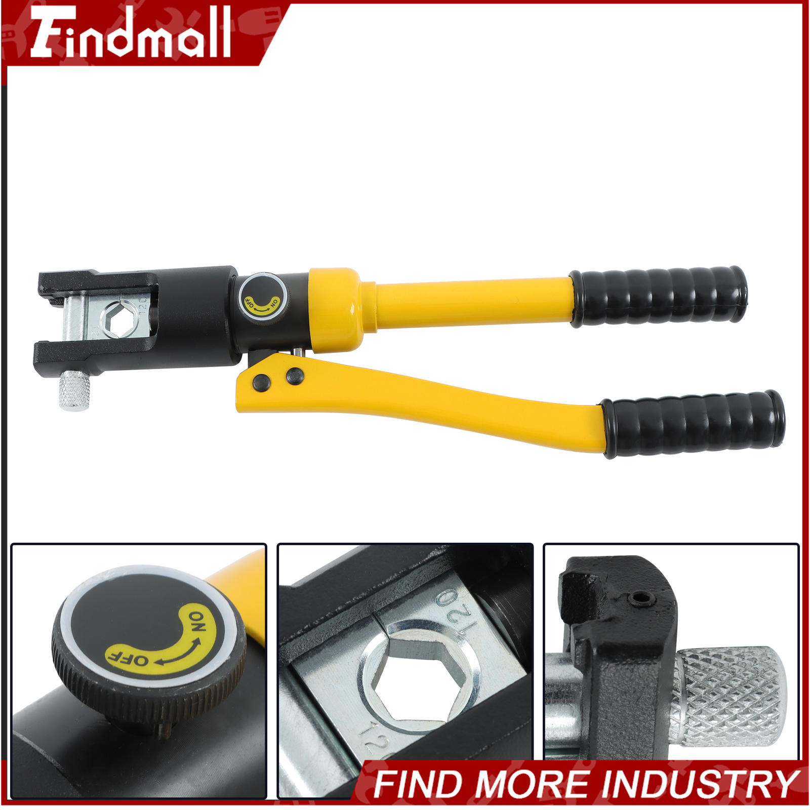 Findmall YQK-120 12T Hydraulic Wire Crimping Tool Cable Lug Terminal Crimper